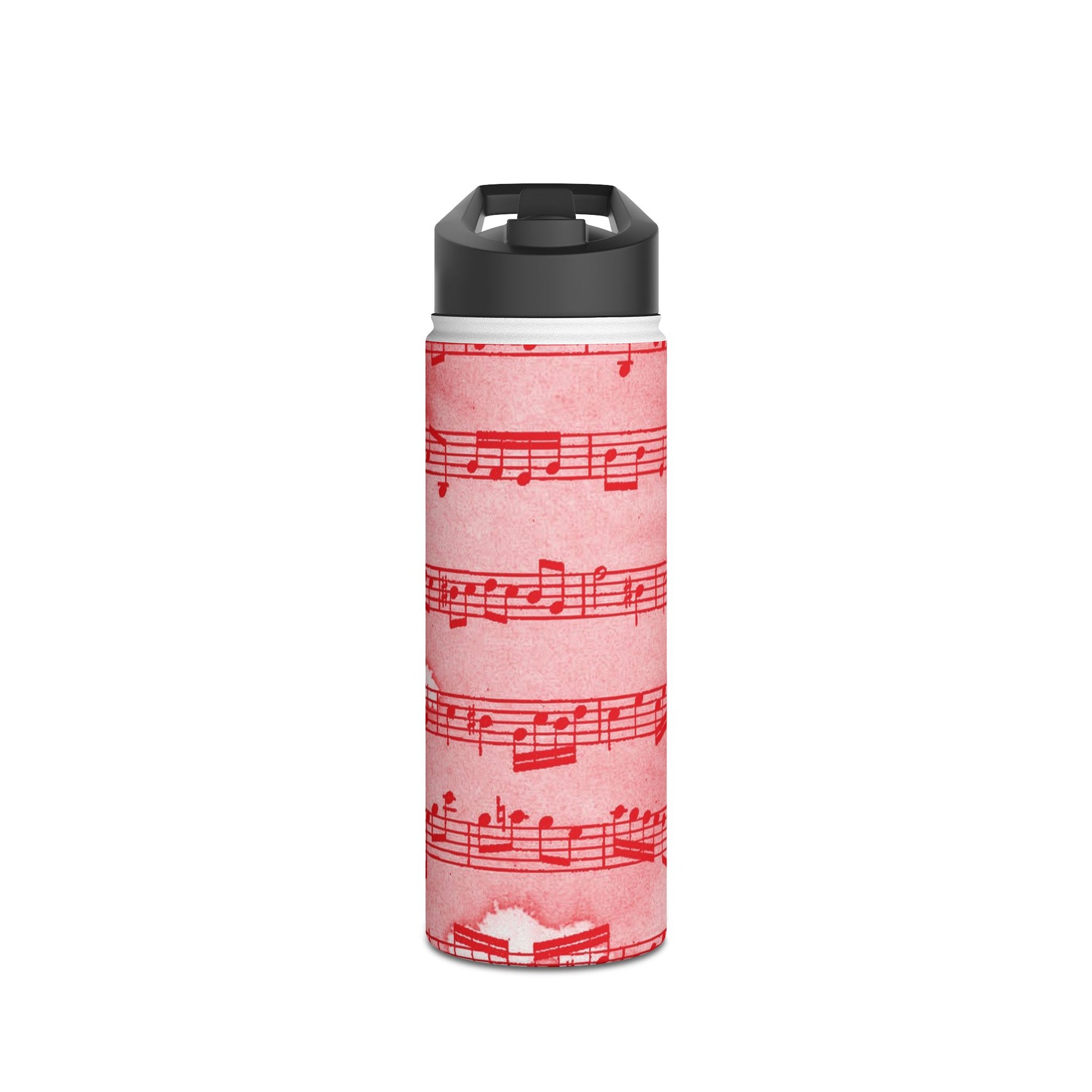Drip Spill Type Beat Sheet Music Red Stainless Steel Water Bottle, Standard Lid, Artsulli - Art is Long, Life is Short, Mug, Size, 18oz, Color, White, , , 11280923238667949198