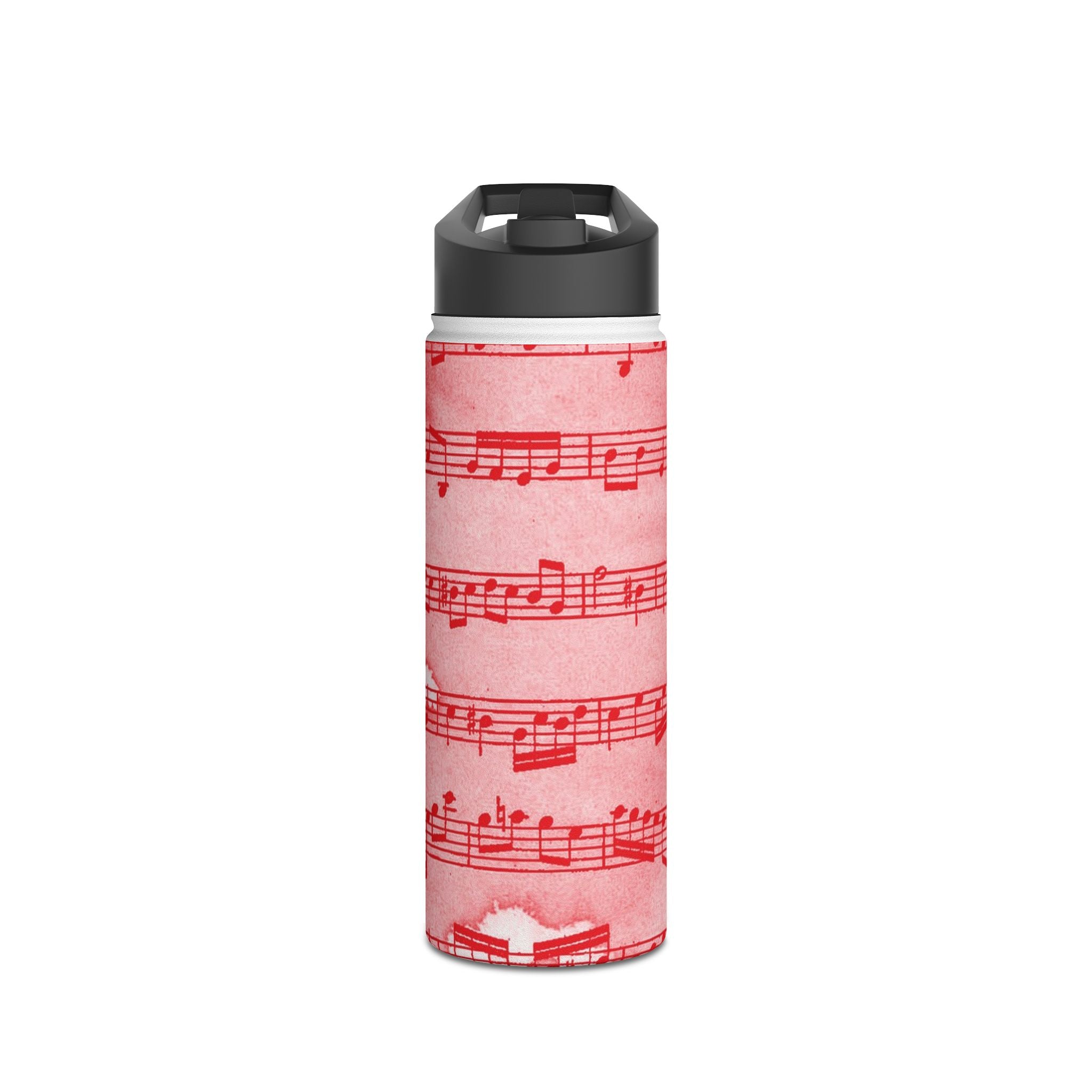 Drip Spill Type Beat Sheet Music Red Stainless Steel Water Bottle, Standard Lid, Artsulli - Art is Long, Life is Short, Mug, Size, 18oz, Color, White, , , 11280923238667949198