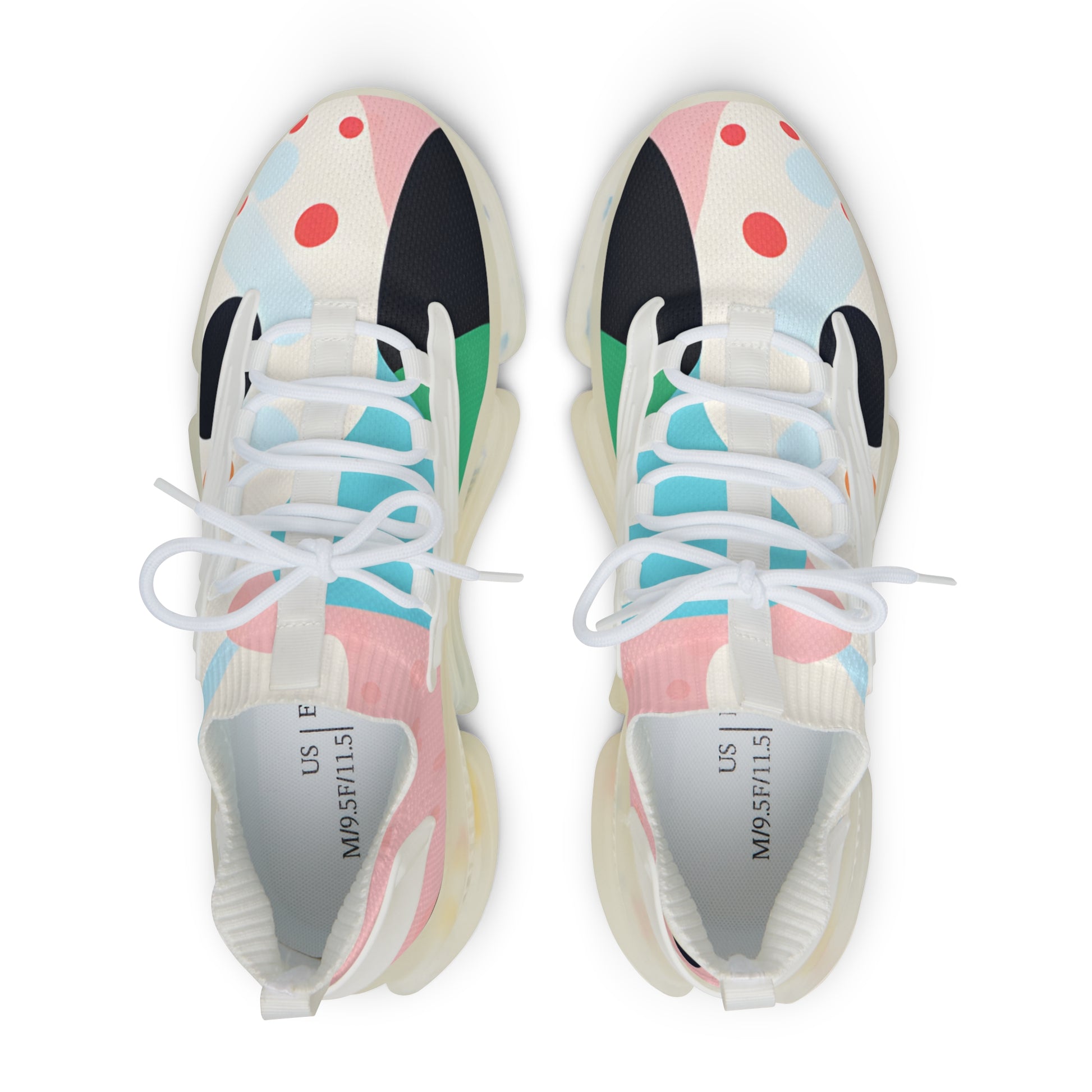 Colorful Abstract Shapes Men's Mesh Sneakers, Artsulli - Art is Long, Life is Short, Shoes, , , , , , , 