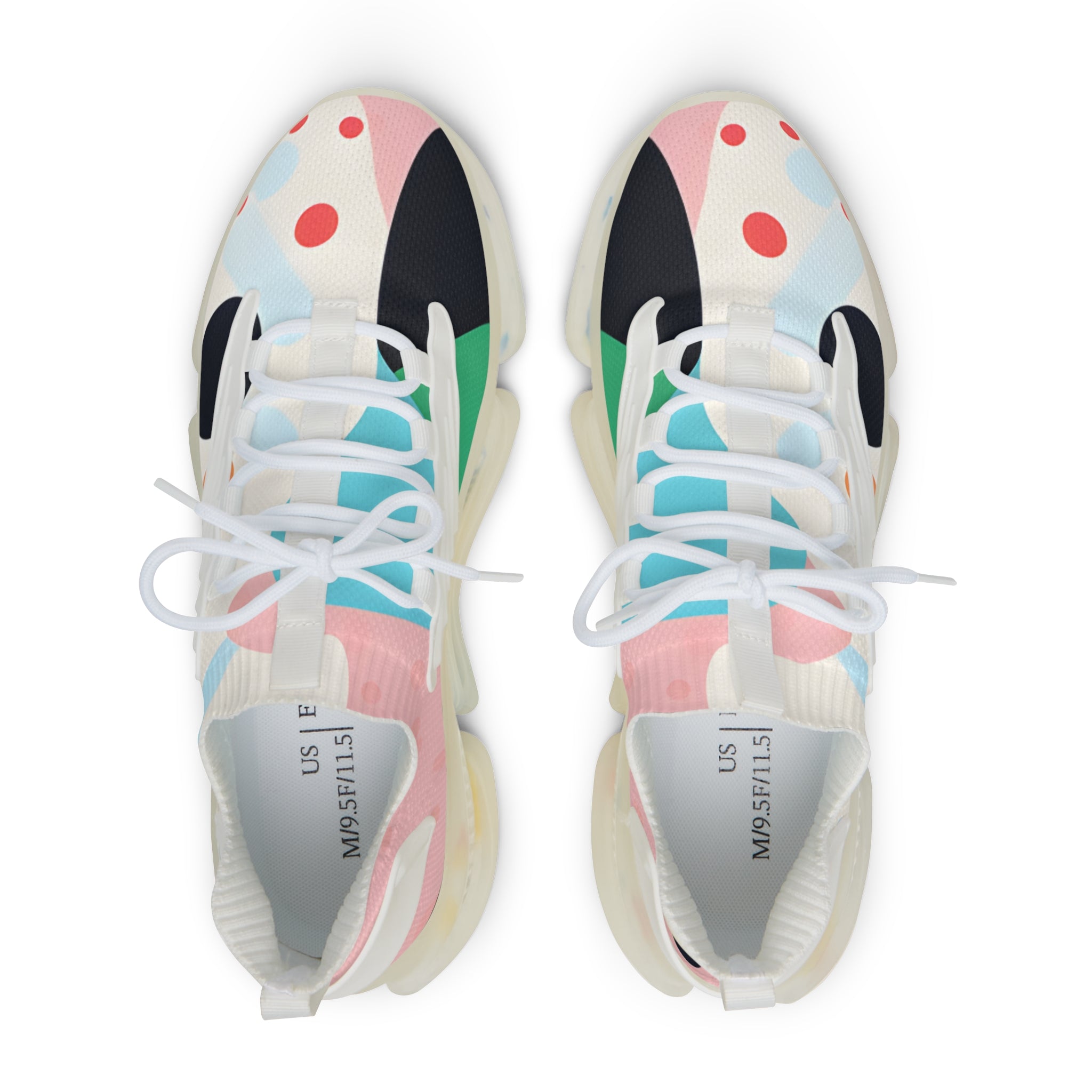 Colorful Abstract Shapes Men's Mesh Sneakers, Artsulli - Art is Long, Life is Short, Shoes, , , , , , , 
