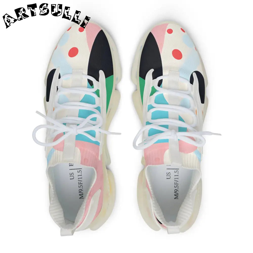 JAKKOUTTHEBXX Colorful Abstract Shapes Men’s Mesh Sneakers