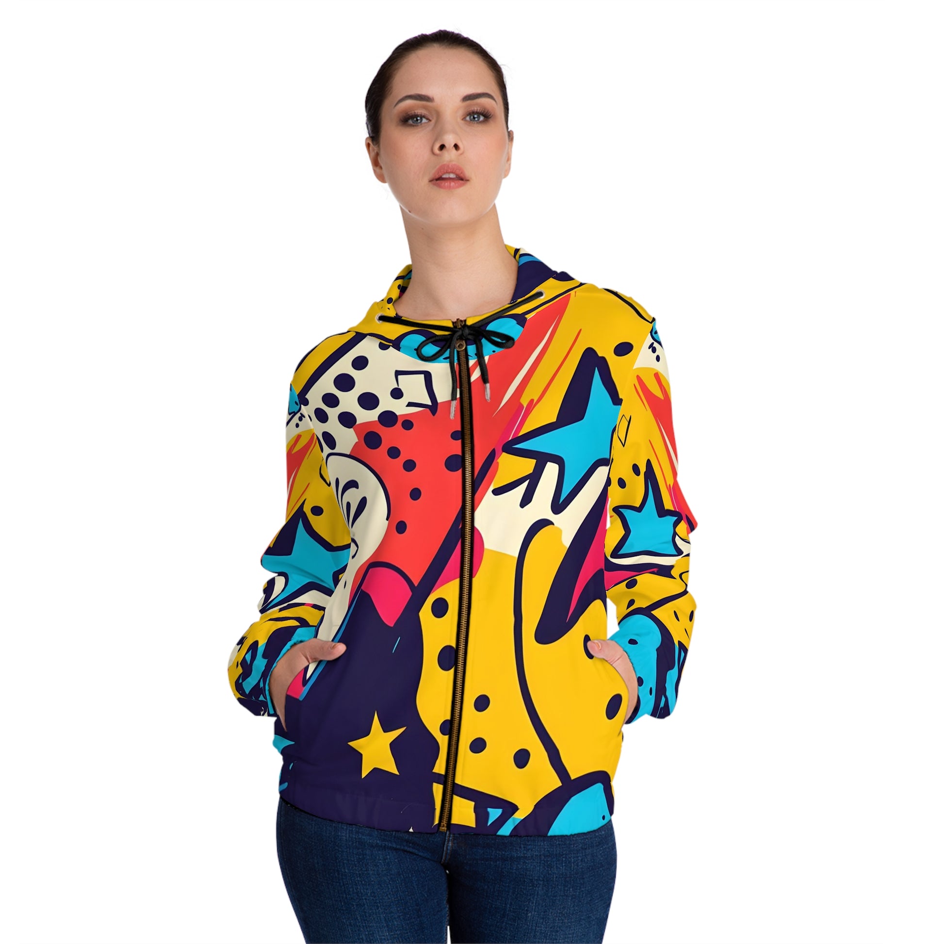 Leopard Print x Paint Brush Strokes Multi-Color Women’s Full-Zip Hoodie (AOP), Artsulli - Art is Long, Life is Short, All Over Prints, , , , , , , 