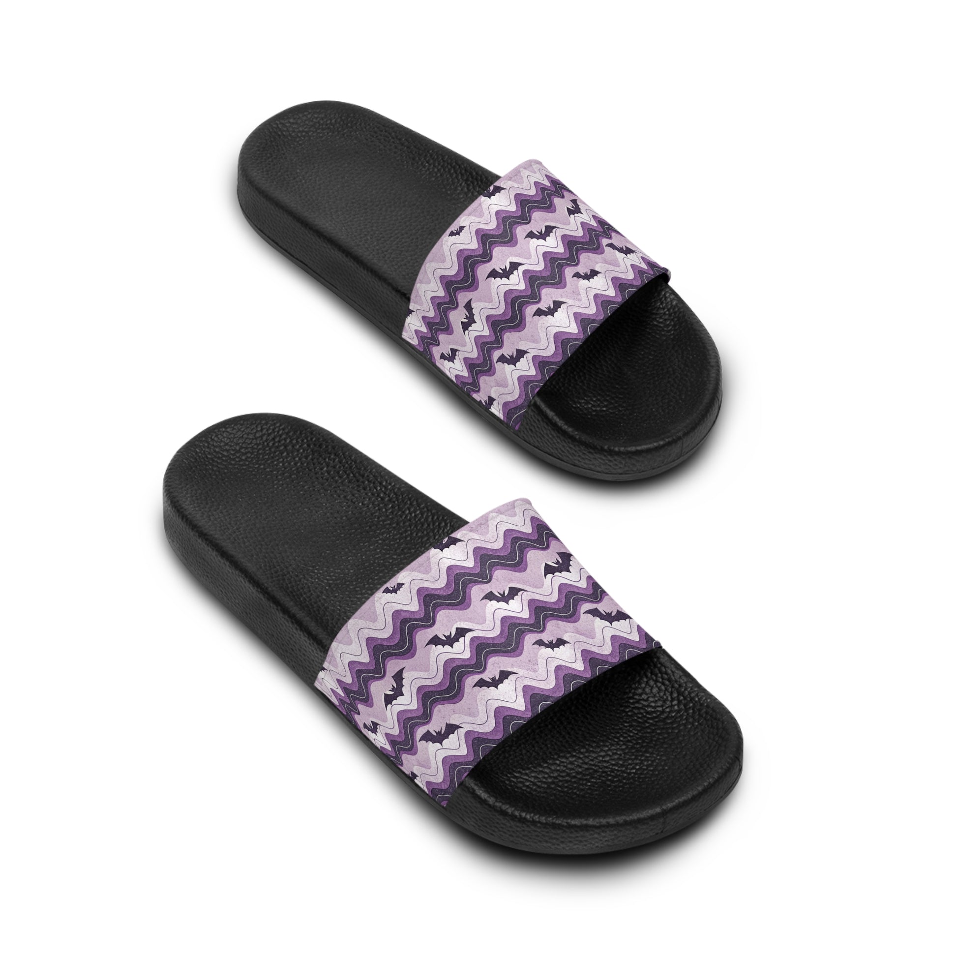 Bat Wave Women's Slide Sandals, Artsulli - Art is Long, Life is Short, Shoes, , , , , , , 
