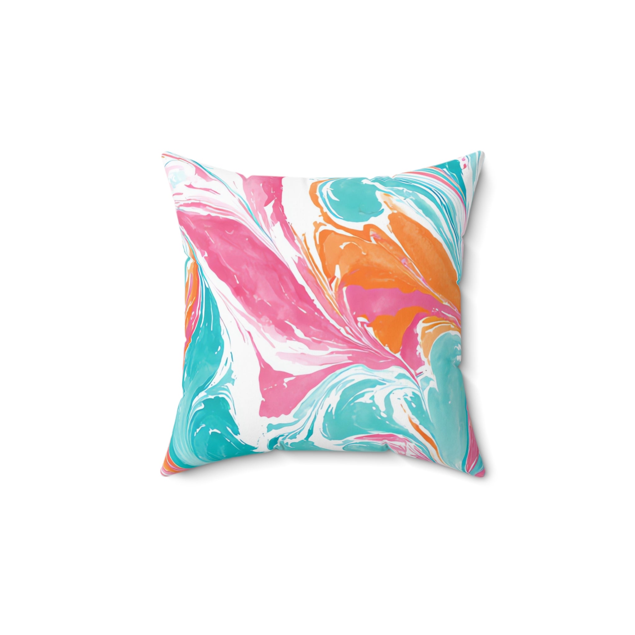Liquid Pastel Spill Multi-Color Spun Polyester Square Pillow, Artsulli - Art is Long, Life is Short, Home Decor, , , , , , , 