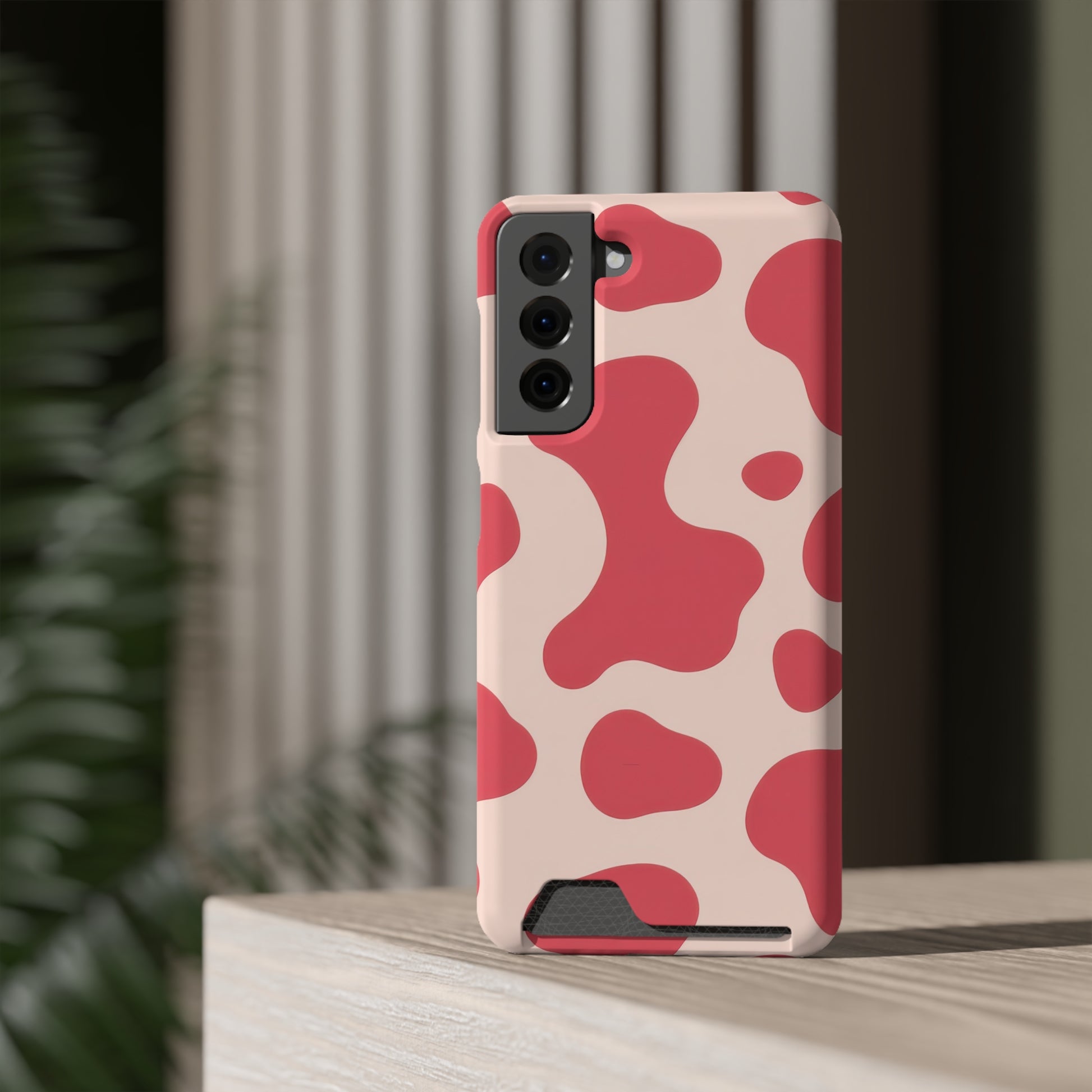 Red Jungle Cow Phone Case With Card Holder, Artsulli - Art is Long, Life is Short, Phone Case, , , , , , , 