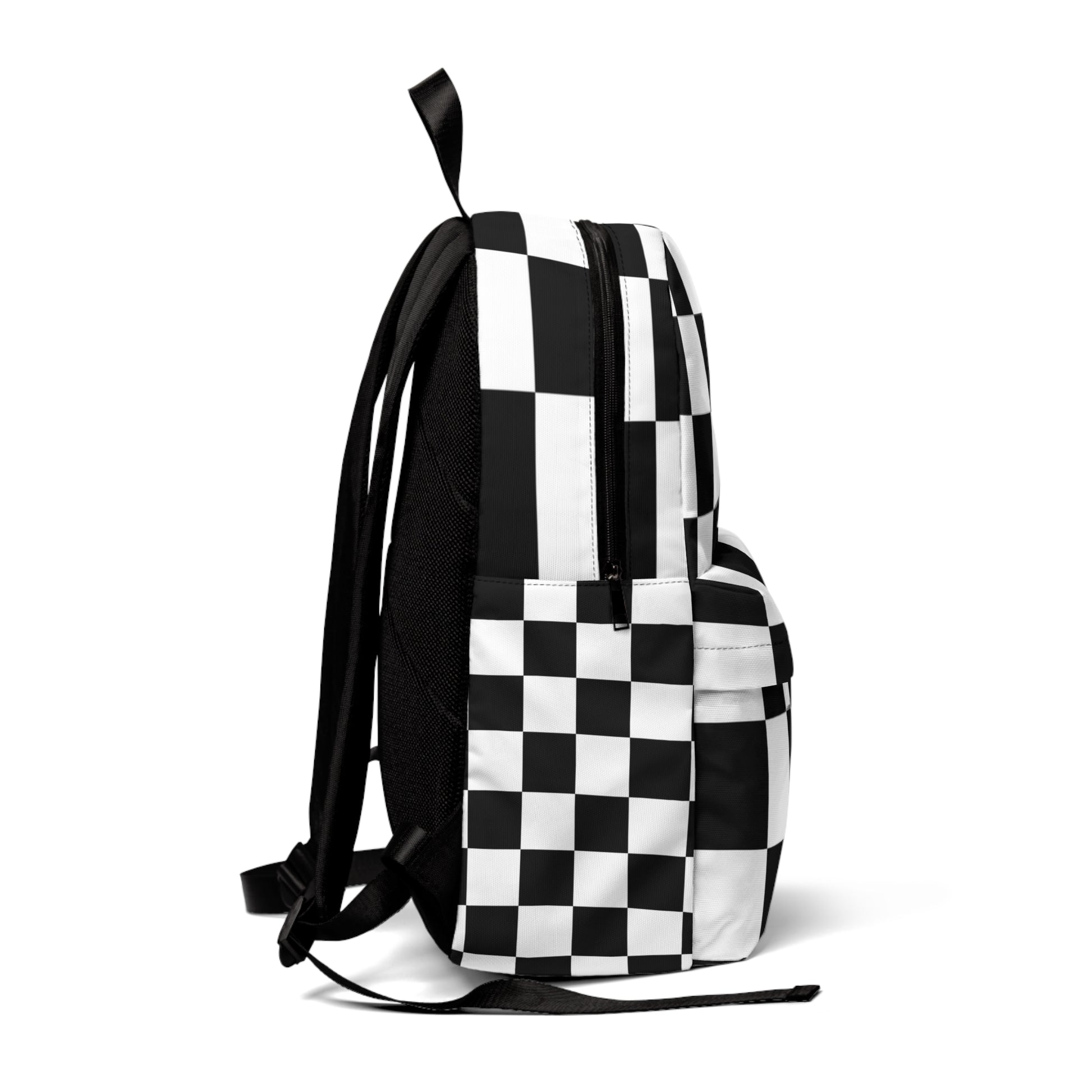 Checkerboard Black and White Unisex Classic Backpack, Artsulli - Art is Long, Life is Short, Bags, , , , , , , 