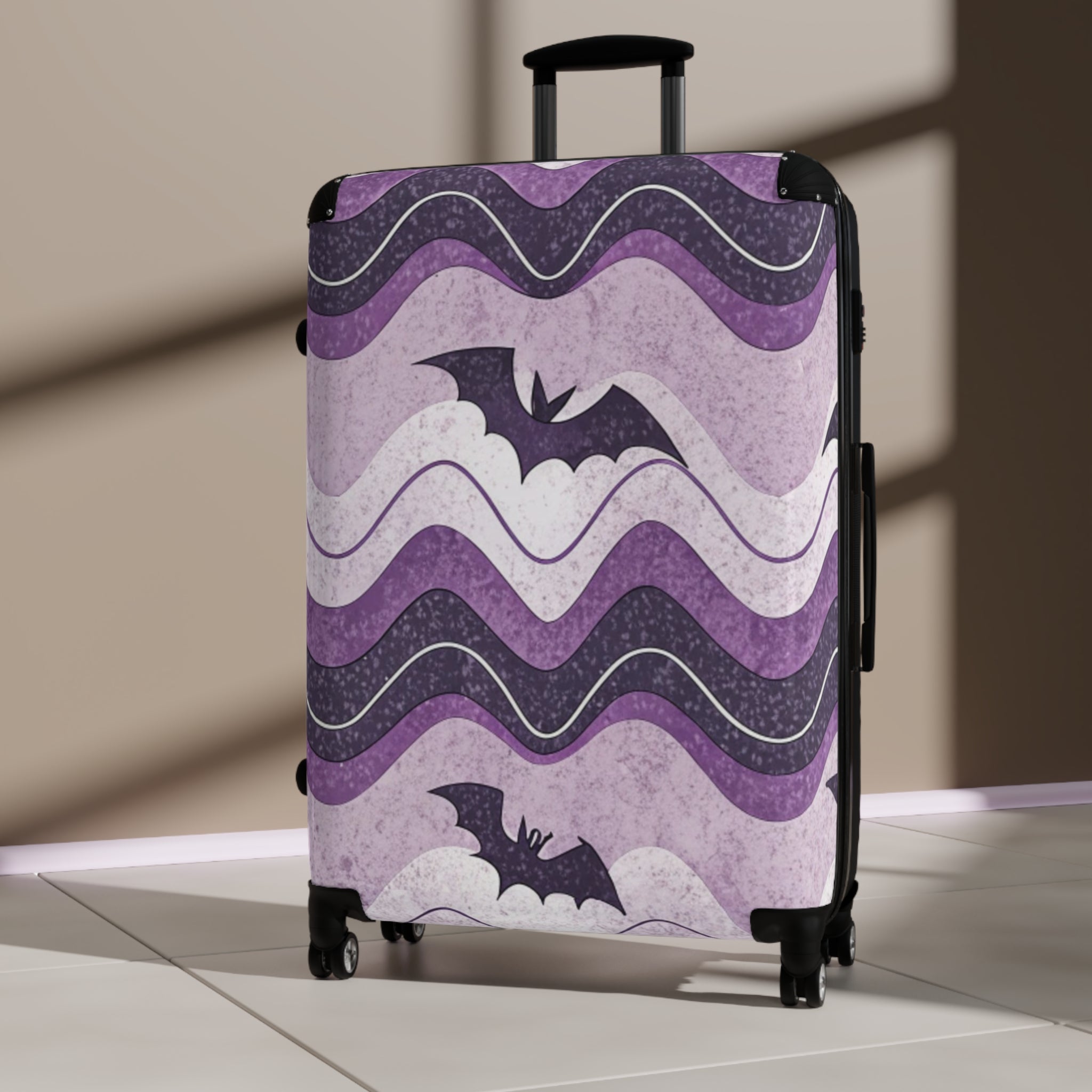 Bat Wave Suitcase, Artsulli - Art is Long, Life is Short, Bags, , , , , , , 