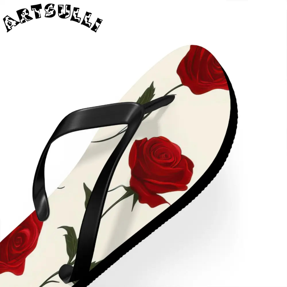 JAKKOUTTHEBXX Red Roses Flip Flops JAKKOUTTHEBXX Artsulli - Art