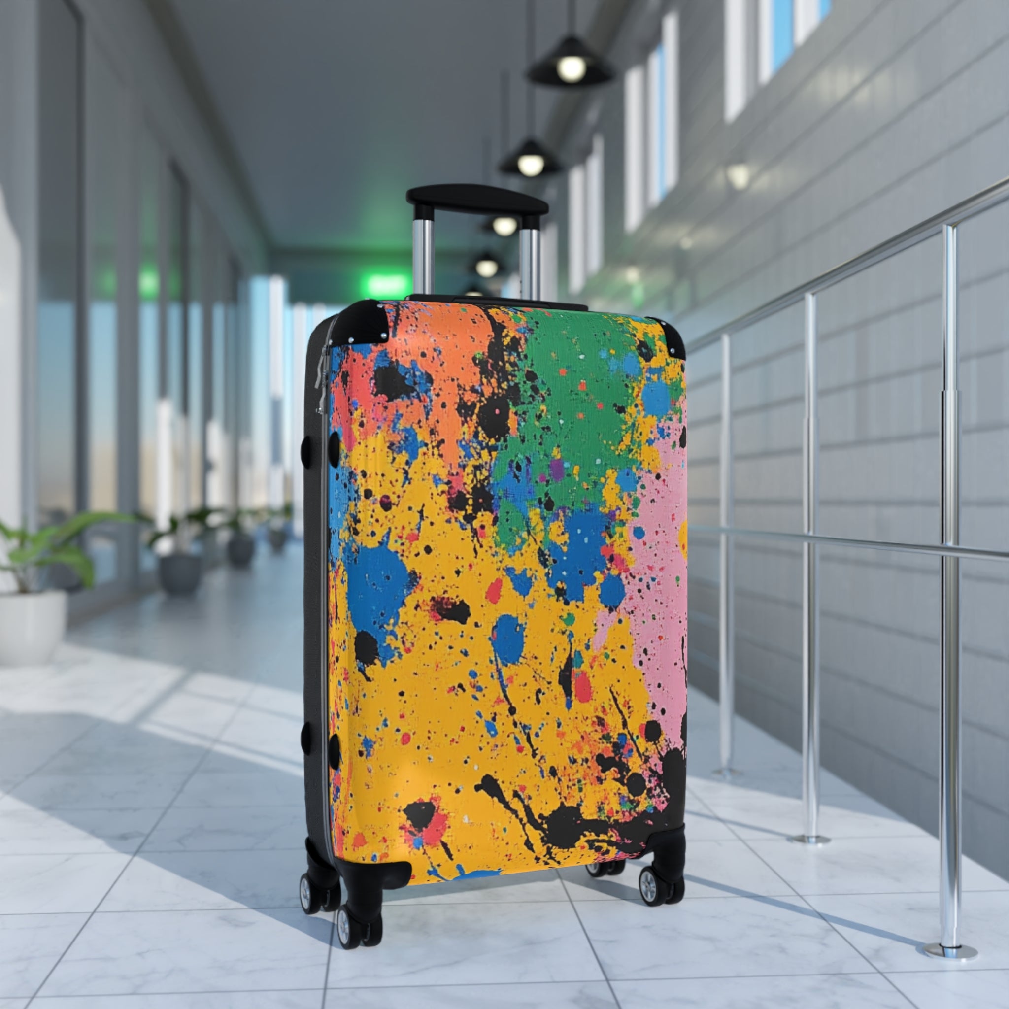 The Colors Of Paint Splatter Suitcase, Artsulli - Art is Long, Life is Short, Bags, , , , , , , 