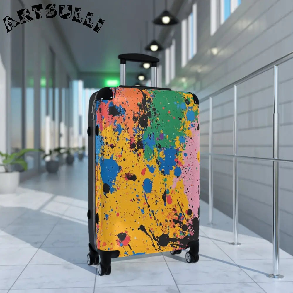JAKKOUTTHEBXX The Colors Of Paint Splatter Suitcase JAKKOUTTHEBXX