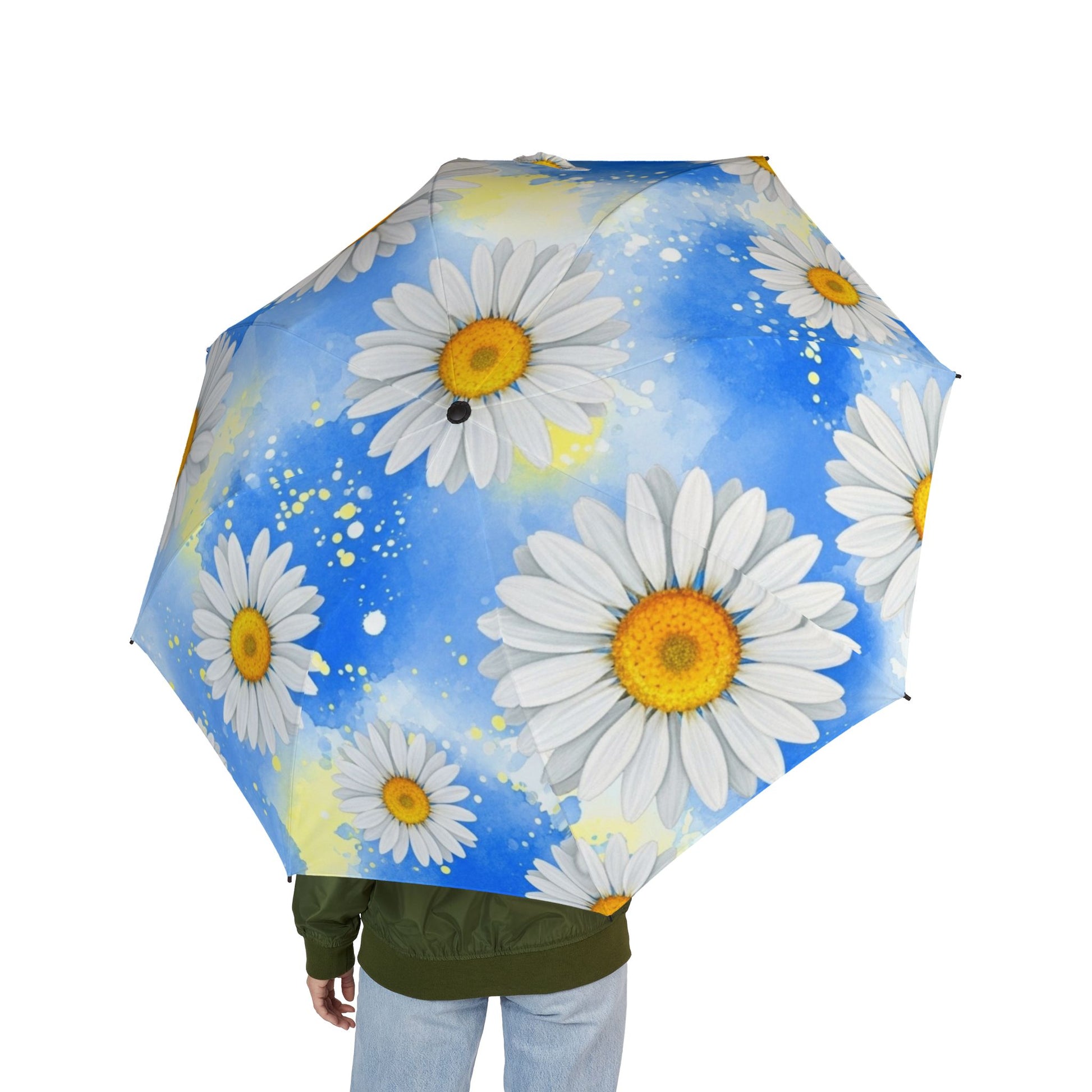 Daisies Semi-Automatic Foldable Umbrella, Artsulli - Art is Long, Life is Short, Accessories, , , , , , , 