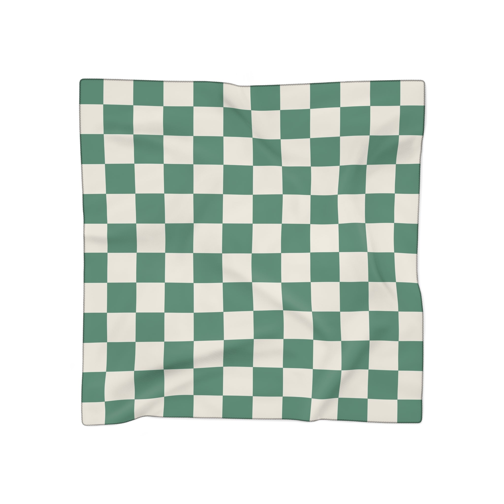Checkerboard II Dark Green Poly Scarf, Artsulli - Art is Long, Life is Short, Accessories, Color, Poly chiffon, Size, 25" × 25", , , 68150685779141636351