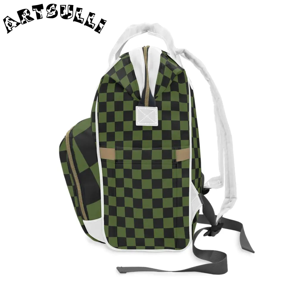 JAKKOUTTHEBXX Checkerboard Olive Green and Black Multifunctional
