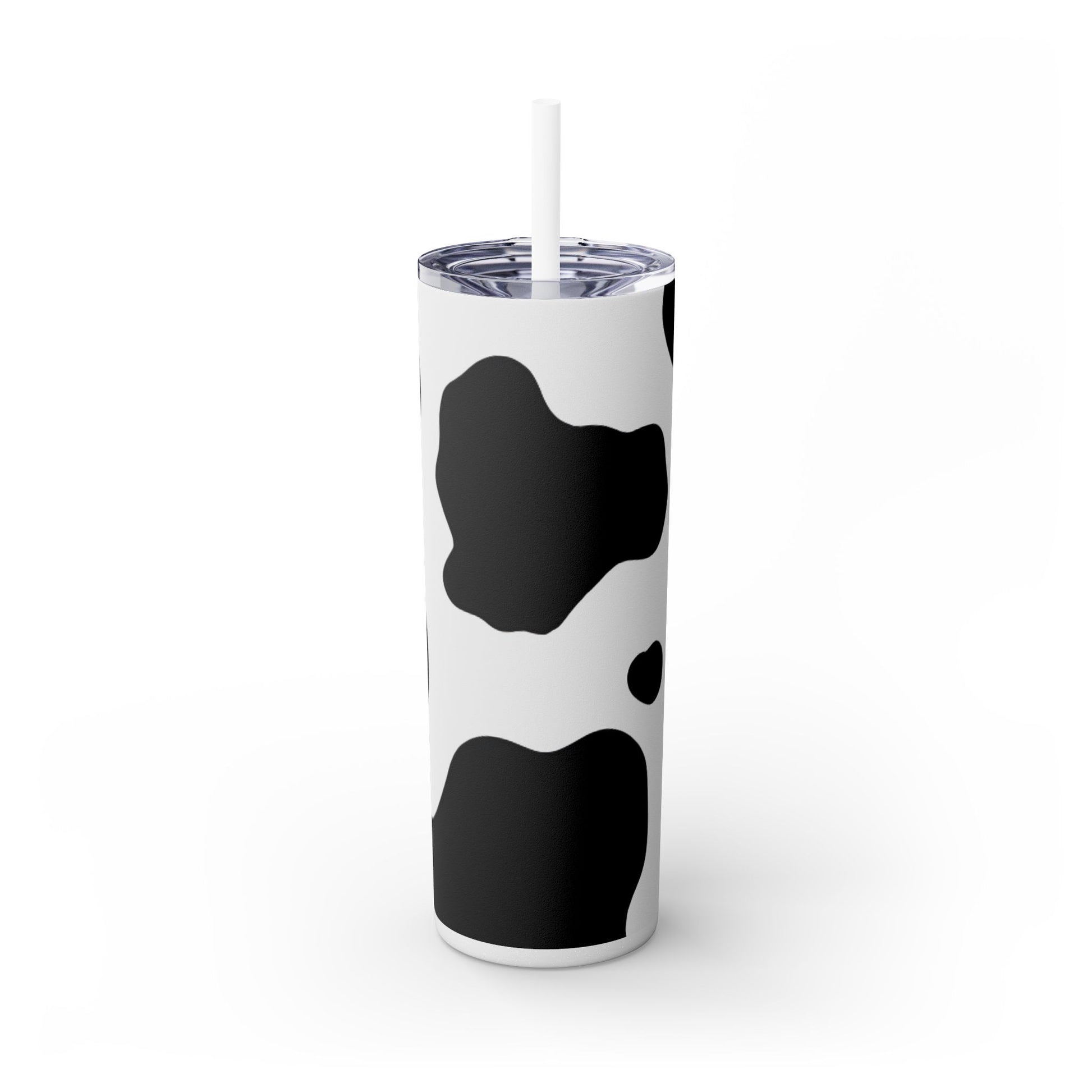 Cow Print Focus Skinny Tumbler with Straw, 20oz, Artsulli - Art is Long, Life is Short, Mug, Finish, Glossy, Color, Glitter Moonrock, Size, 20oz, 33875148399685