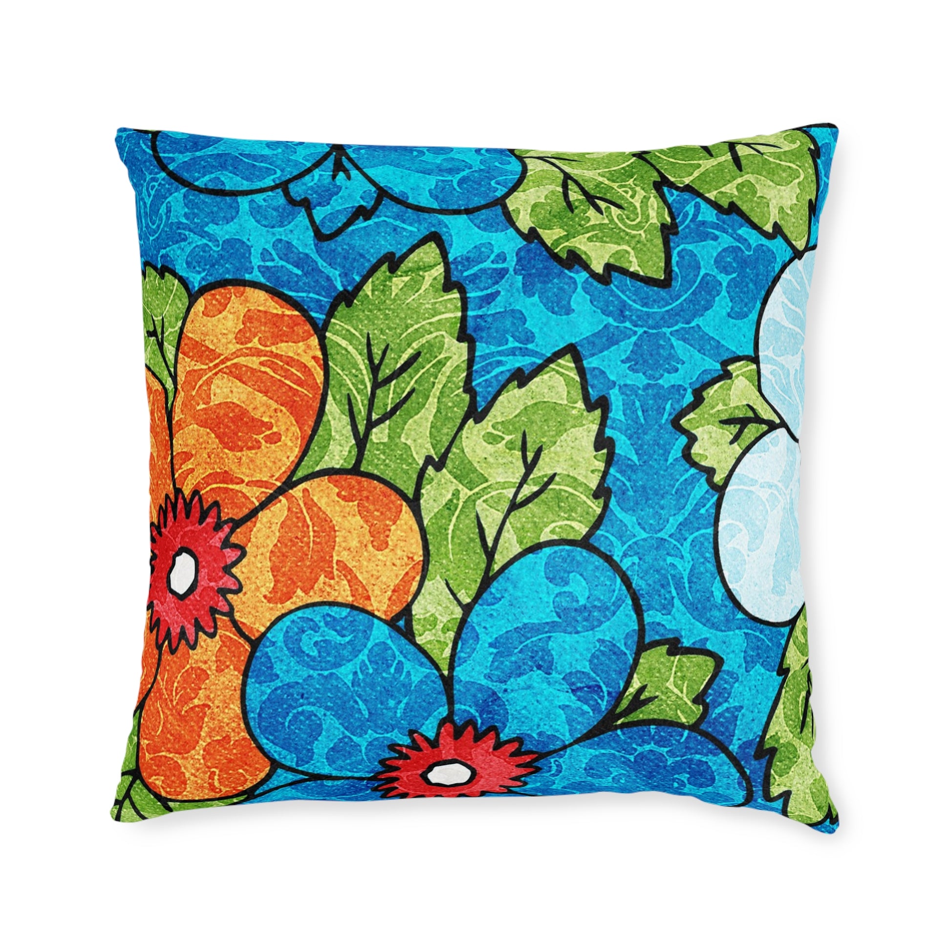 Blue Orange Groovy Square Pillow, Artsulli - Art is Long, Life is Short, Home Decor, Size, 22" × 22", , , , , 26671789241986480616