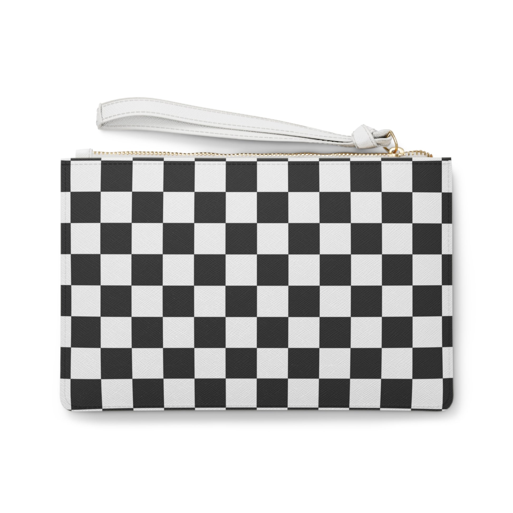Checkerboard White and Black Clutch Bag, Artsulli - Art is Long, Life is Short, Bags, , , , , , , 