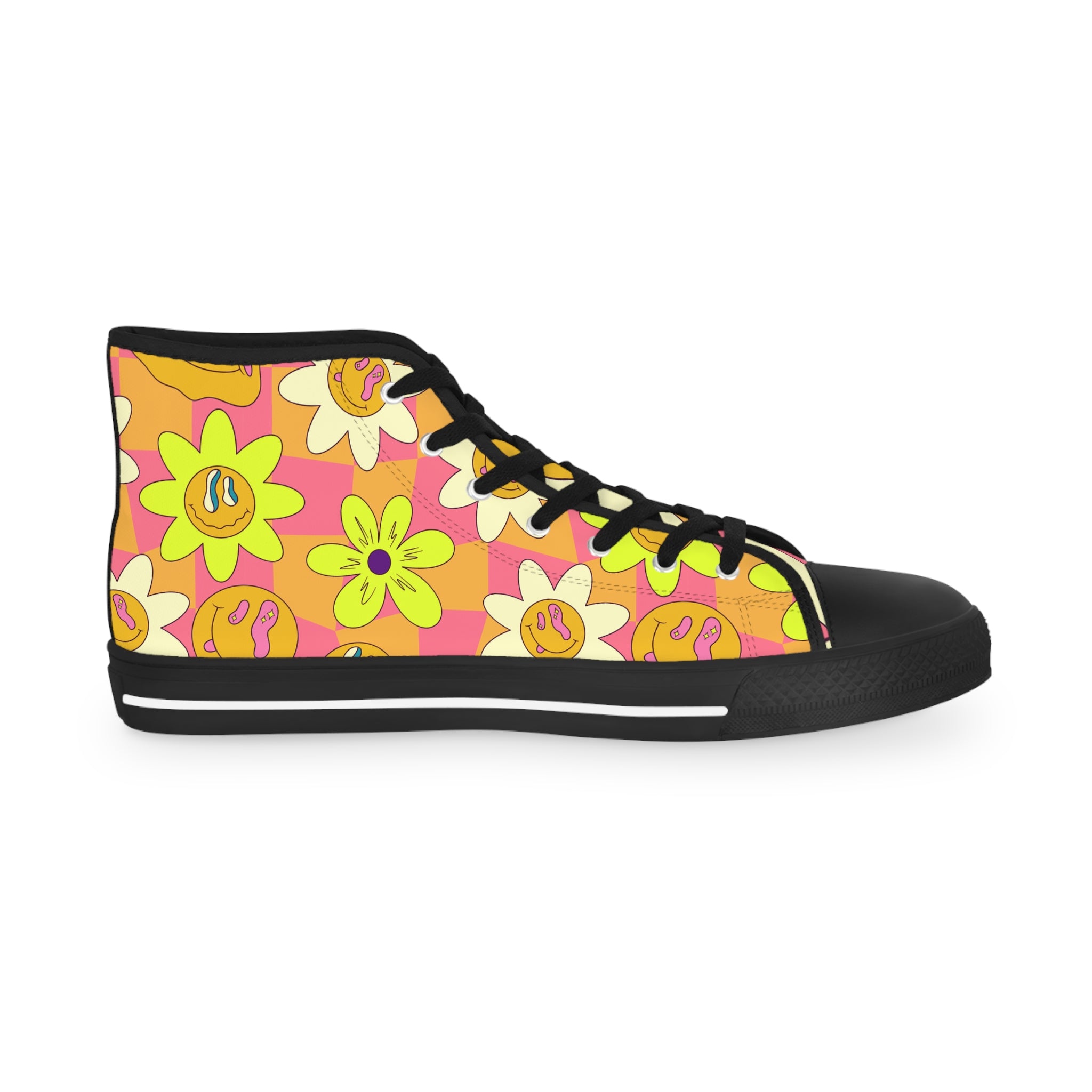 Trippy Sour Face Rave Men's High Top Sneakers, Artsulli - Art is Long, Life is Short, Shoes, , , , , , , 