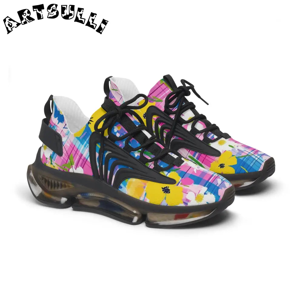 JAKKOUTTHEBXX Plaid Garden Pink and Purple Women’s Mesh Sneakers