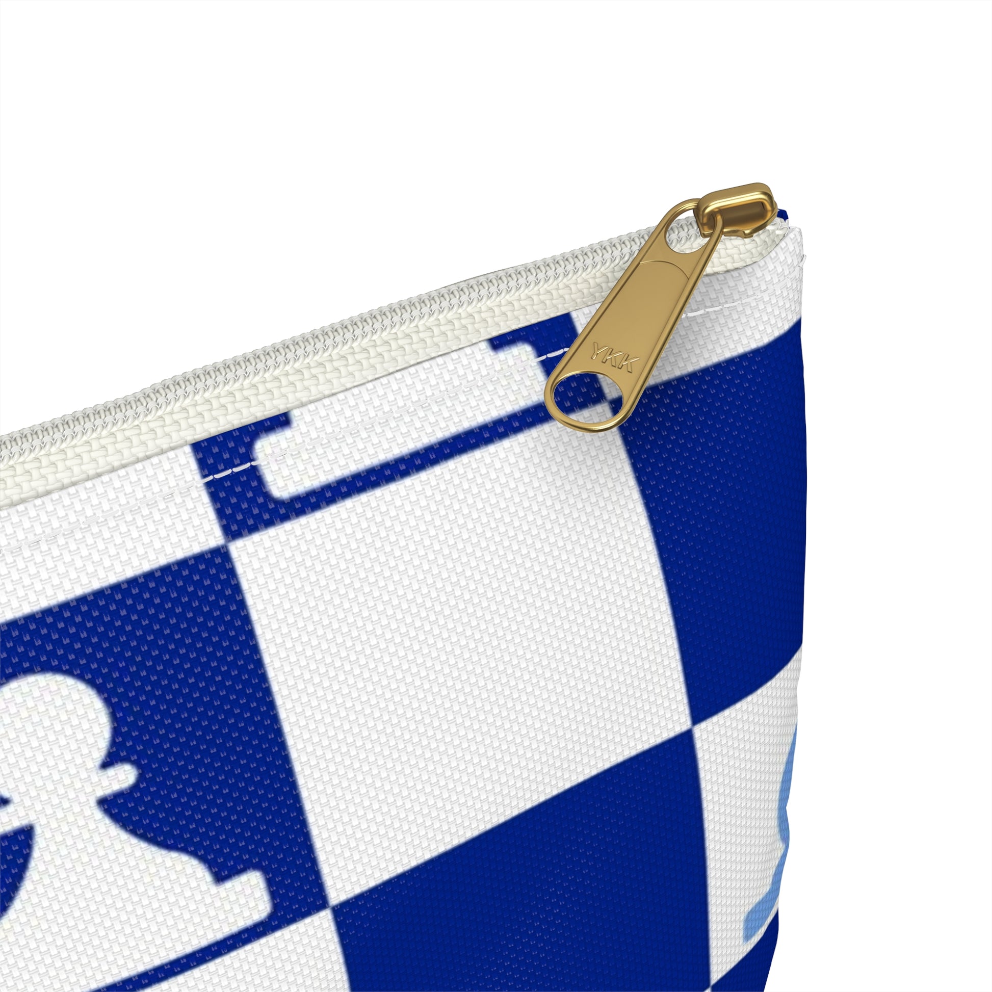 Chessboard Navy Blue Accessory Pouch, Artsulli - Art is Long, Life is Short, Bags, , , , , , , 