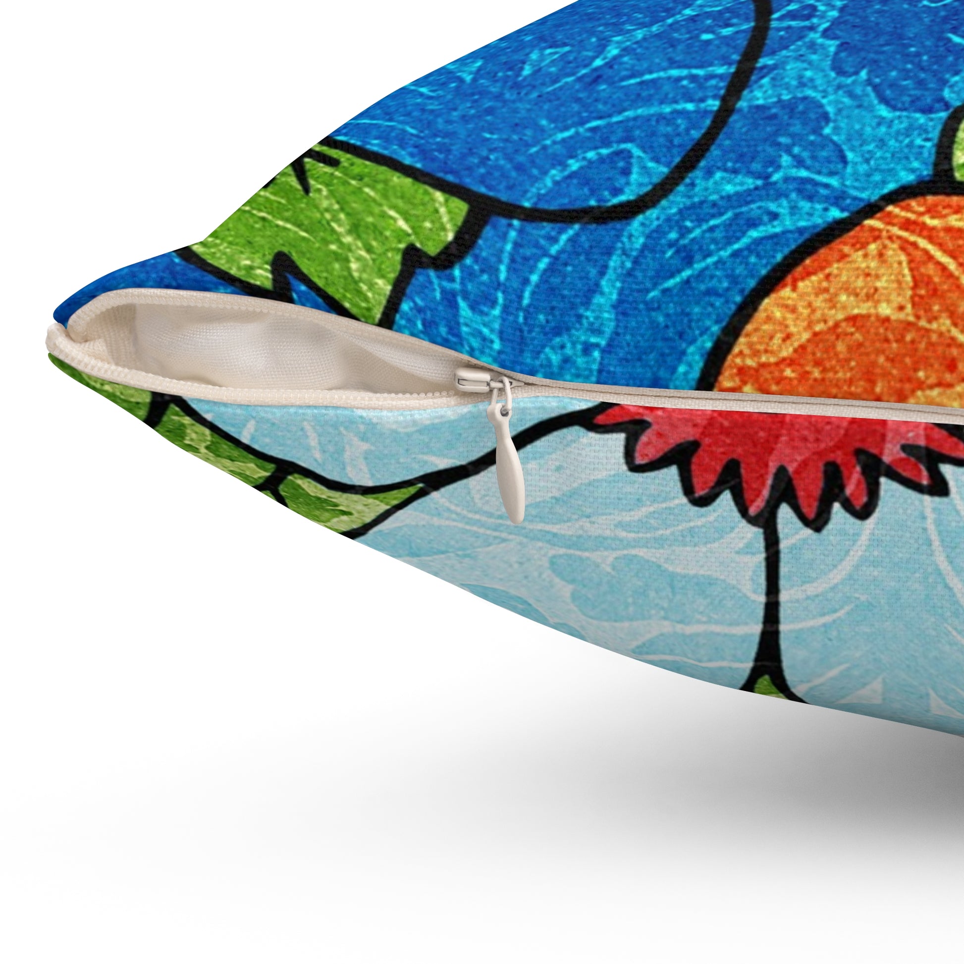 Blue Orange Groovy Spun Polyester Square Pillow, Artsulli - Art is Long, Life is Short, Home Decor, , , , , , , 