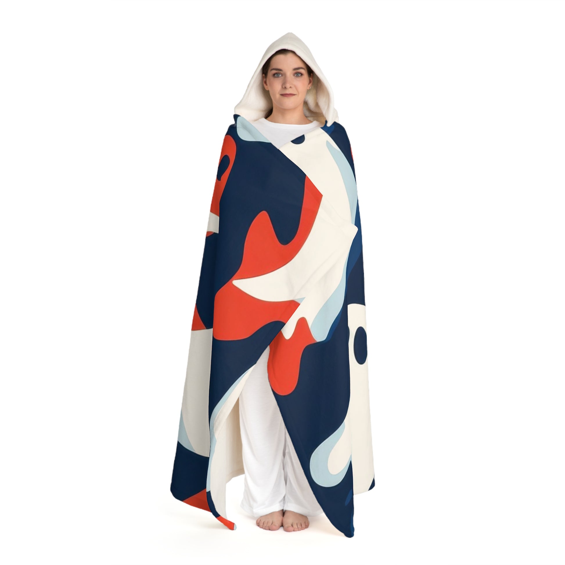Camo Ghosts Hooded Sherpa Fleece Blanket, Artsulli - Art is Long, Life is Short, All Over Prints, , , , , , , 