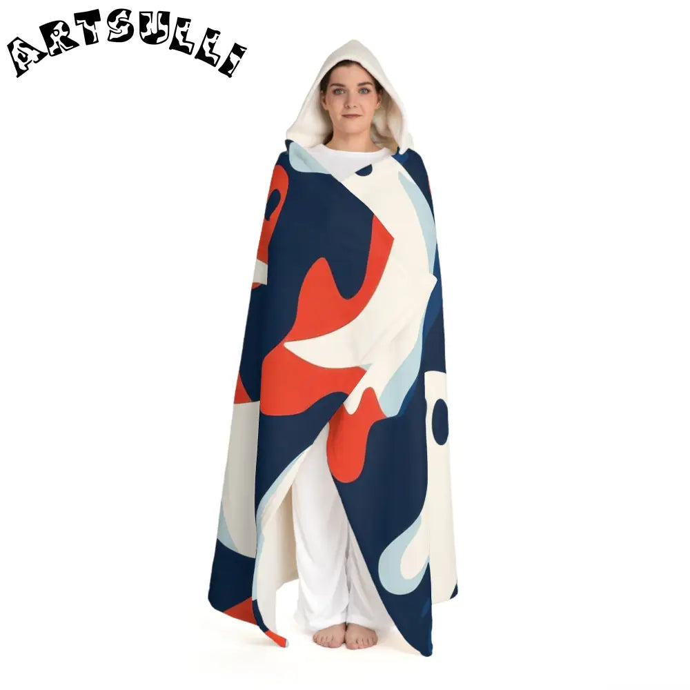 JAKKOUTTHEBXX Camo Ghosts Hooded Sherpa Fleece Blanket JAKKOUTTHEBXX