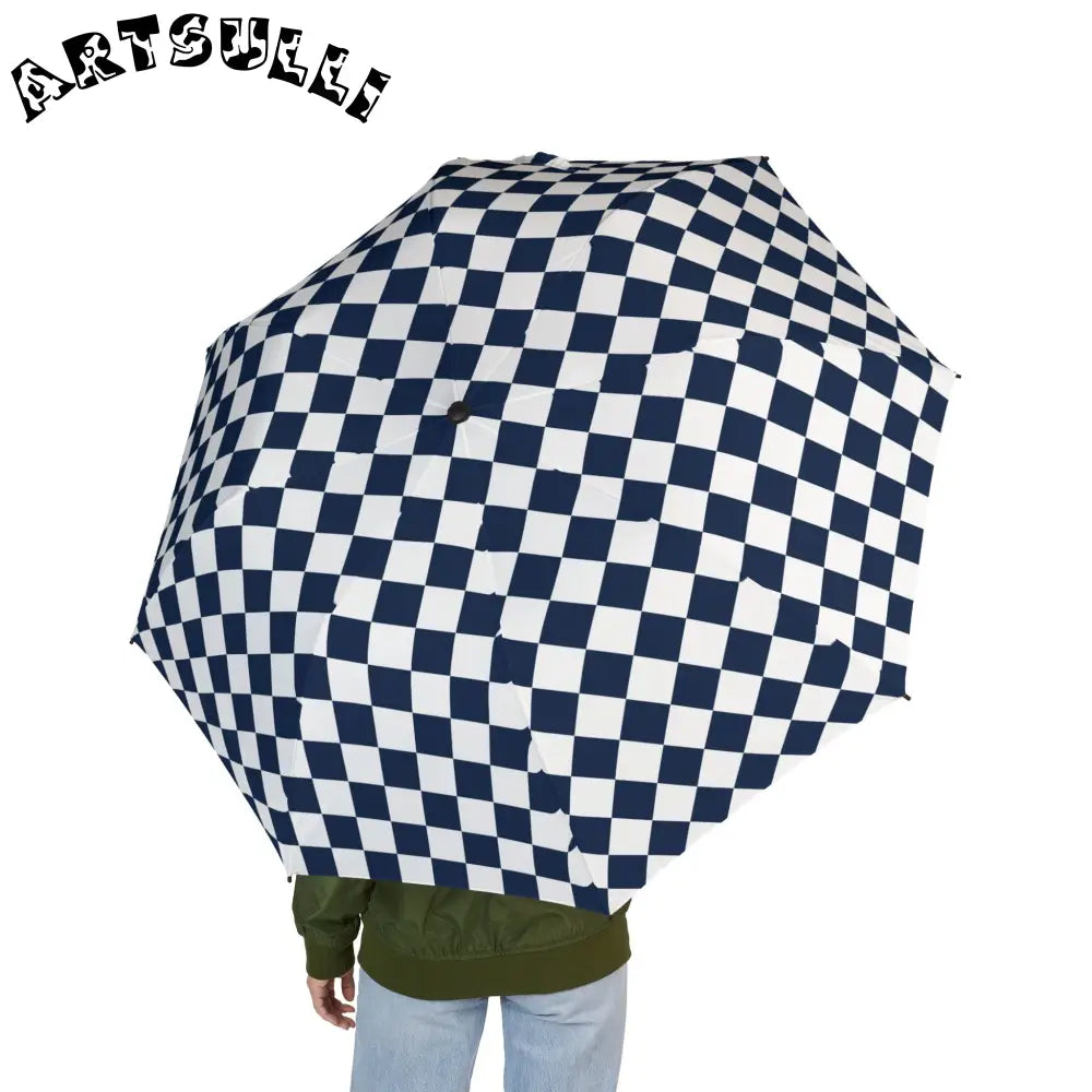 JAKKOUTTHEBXX Checkerboard II White and Navy Blue Semi-Automatic