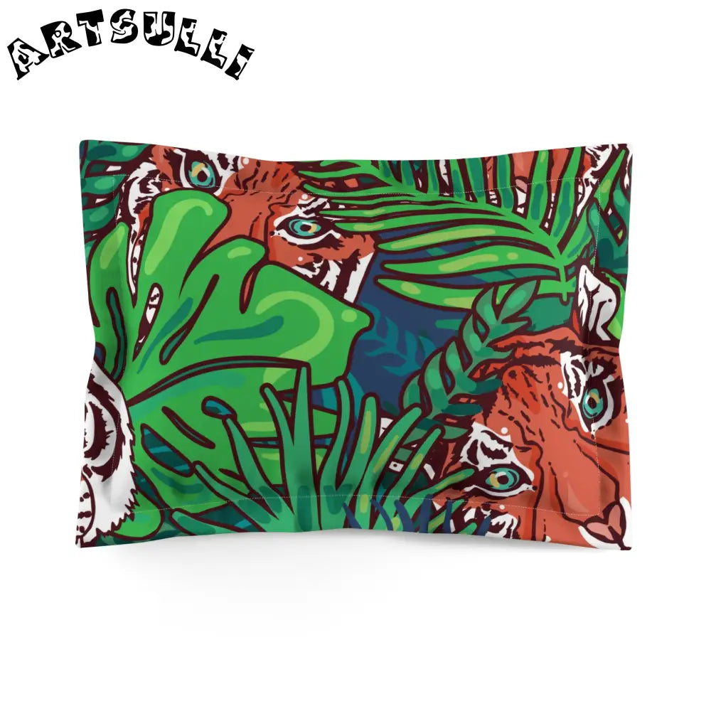 JAKKOUTTHEBXX Tropical Jungle Tigers Blue and Green Microfiber