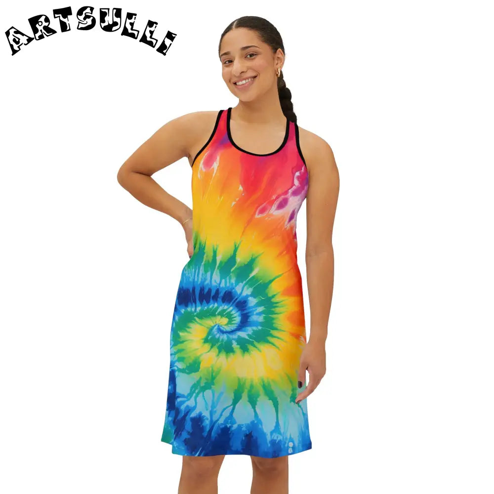 JAKKOUTTHEBXX Rainbow Tie-Dye Tank Dress 2025