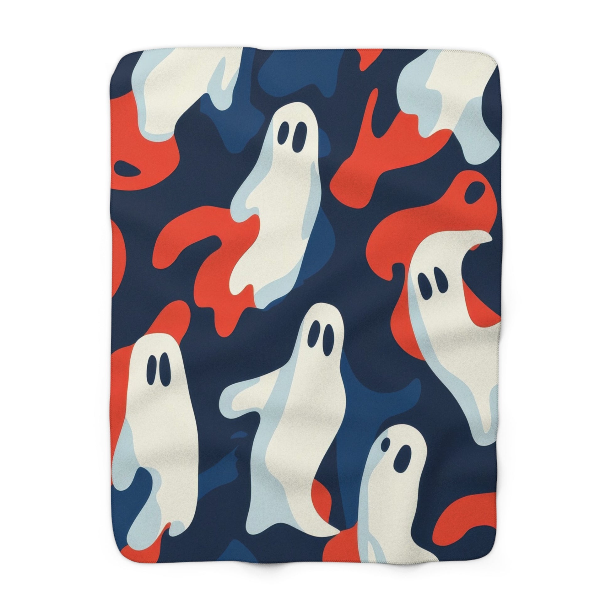 Camo Ghosts Sherpa Fleece Blanket, Artsulli - Art is Long, Life is Short, Home Decor, Size, 50" × 60", , , , , 15641798790489