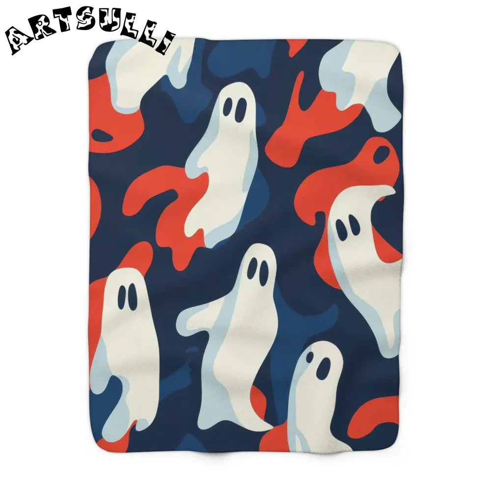 JAKKOUTTHEBXX Camo Ghosts Sherpa Fleece Blanket JAKKOUTTHEBXX