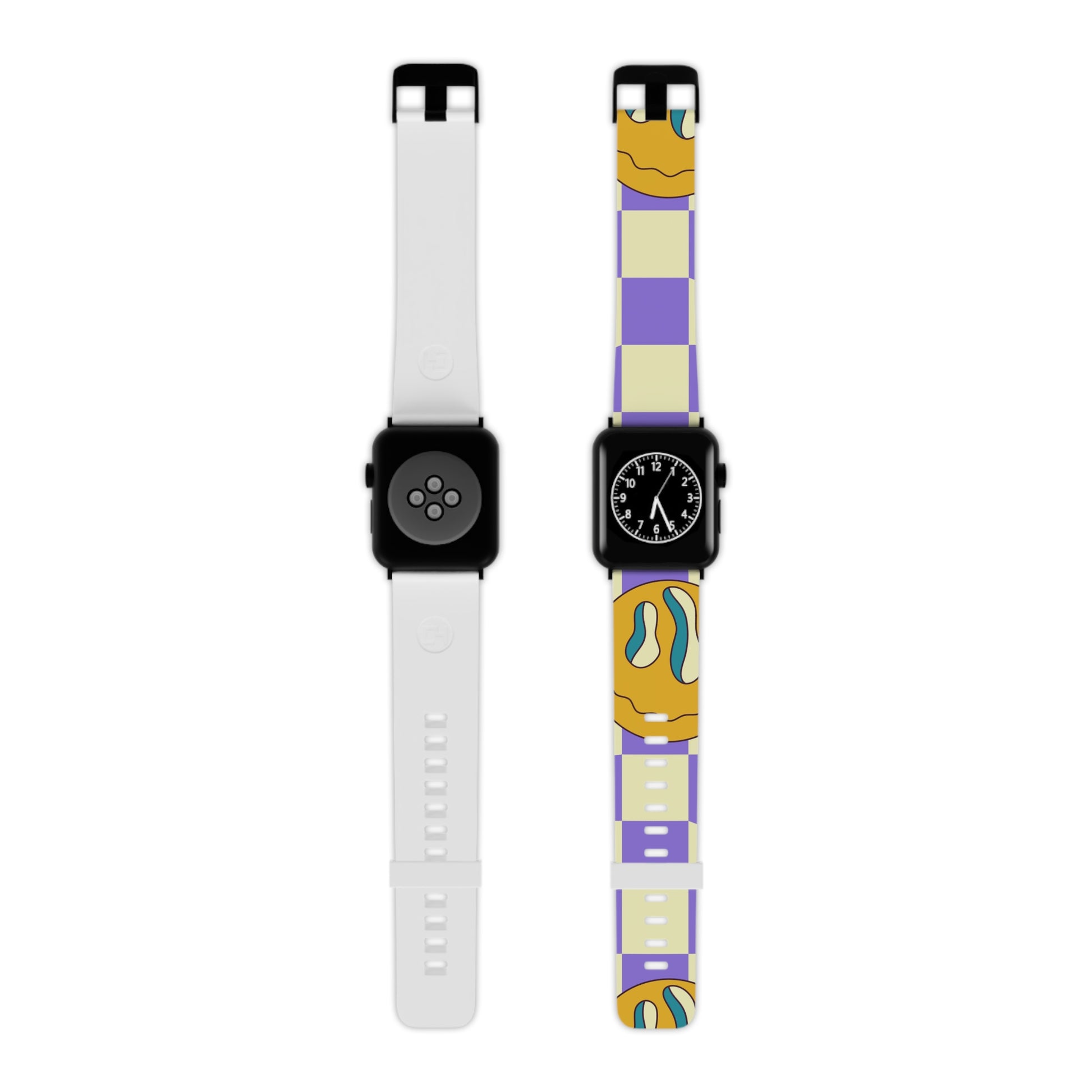 Trippy Flower Power Motifs Watch Band for Apple Watch, Artsulli - Art is Long, Life is Short, Accessories, Size, 8'' × 0.75'' / 42 - 44 mm, Color, Black, , , 13768788713406