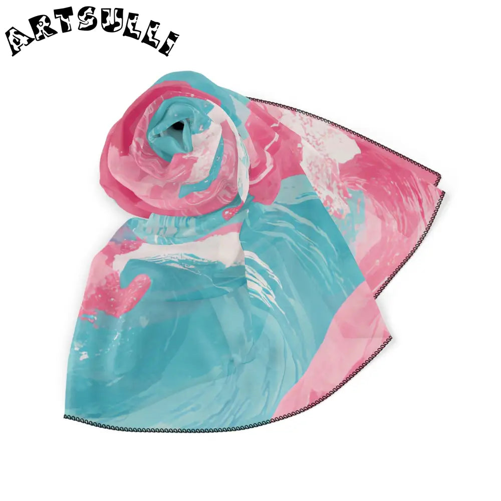 JAKKOUTTHEBXX The Great Pastelwave Pink and Blue Poly Scarf