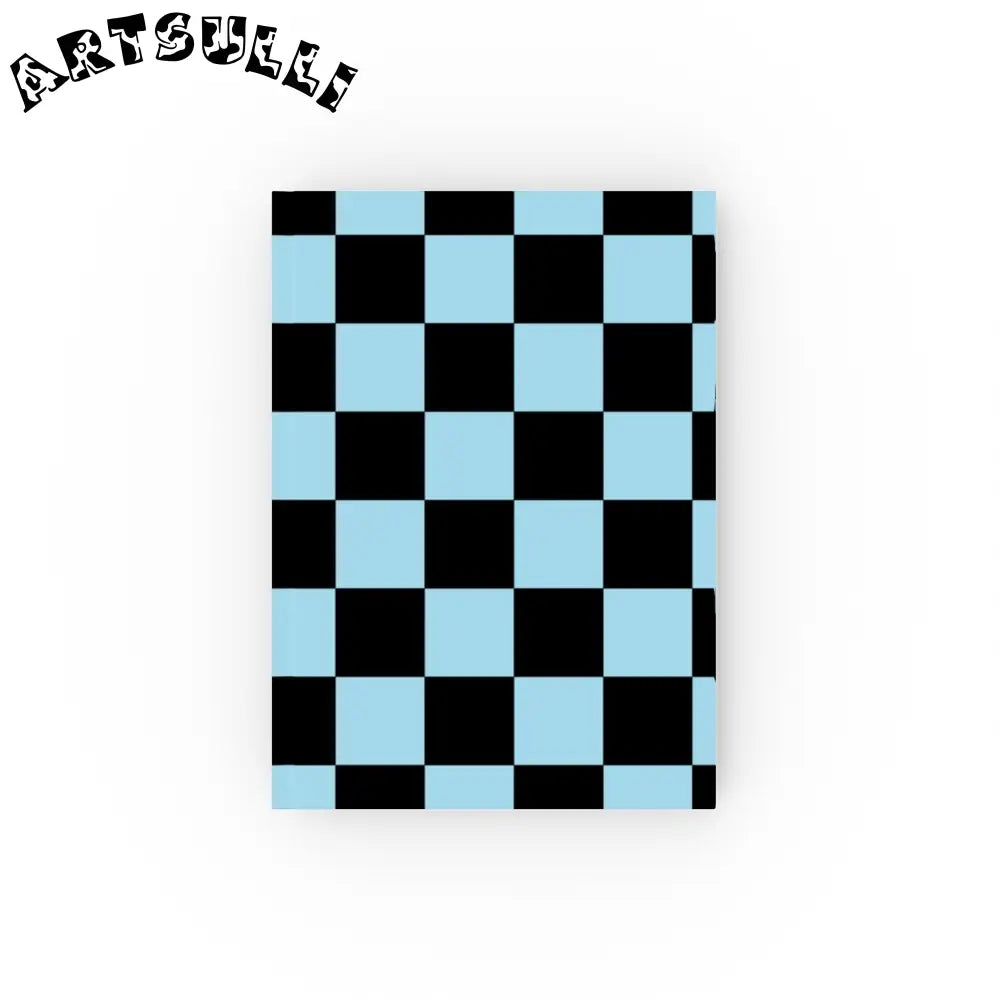 JAKKOUTTHEBXX Checkerboard Black and Blue Hard Backed Journal