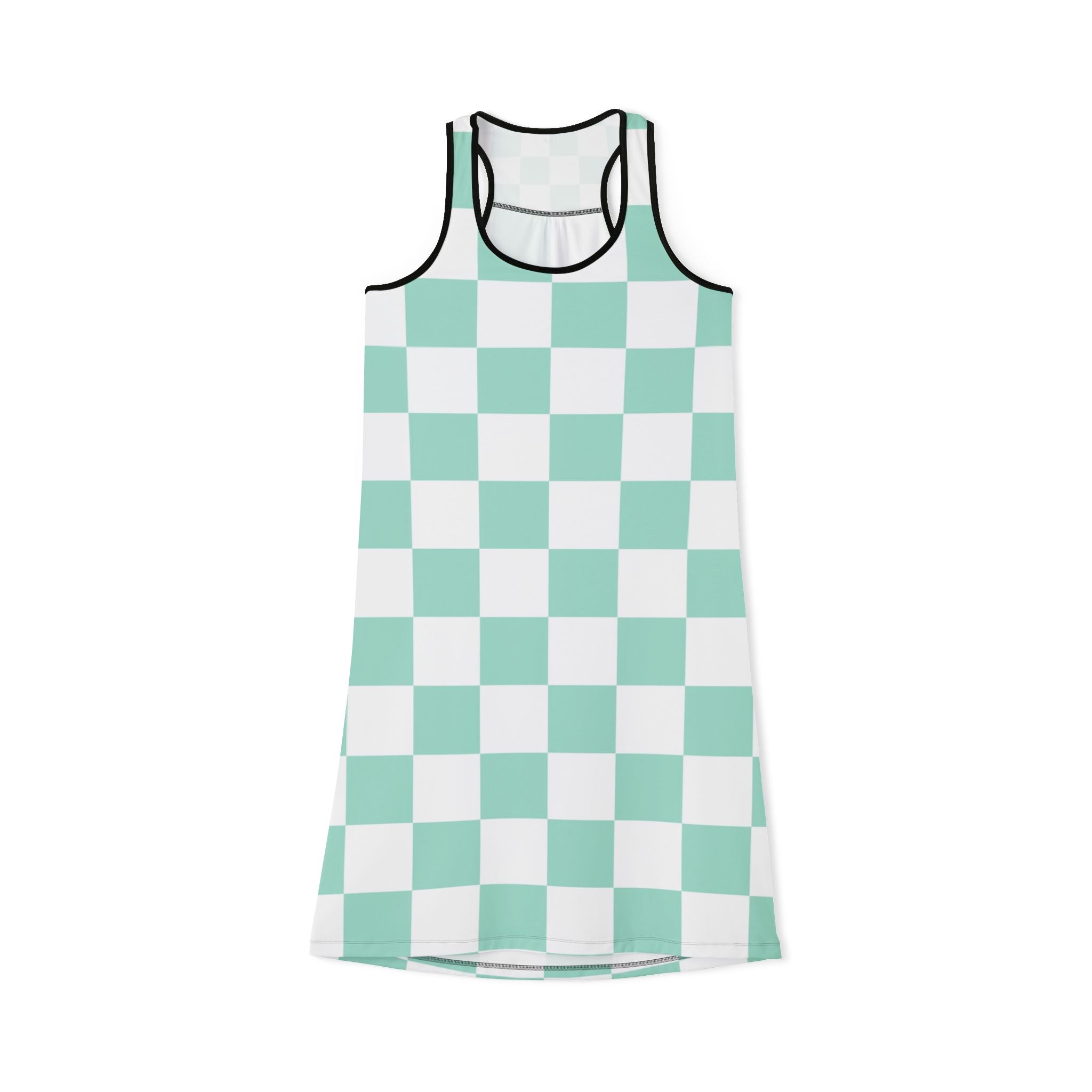 Chessboard Women's Racerback Dress (AOP), Artsulli - Art is Long, Life is Short, Tank Top, Size, XS, Color, Black, , , 29343002756577588676