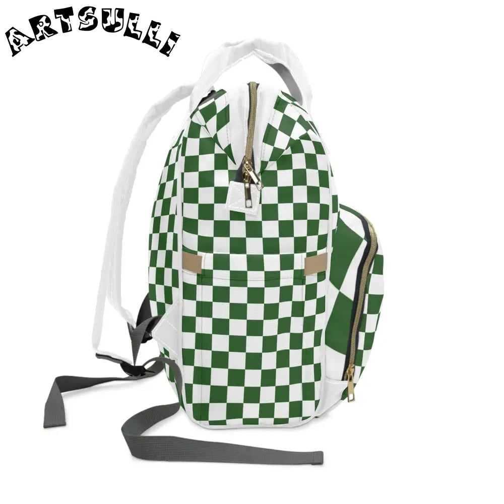 JAKKOUTTHEBXX Checkerboard White and Dark Green Multifunctional