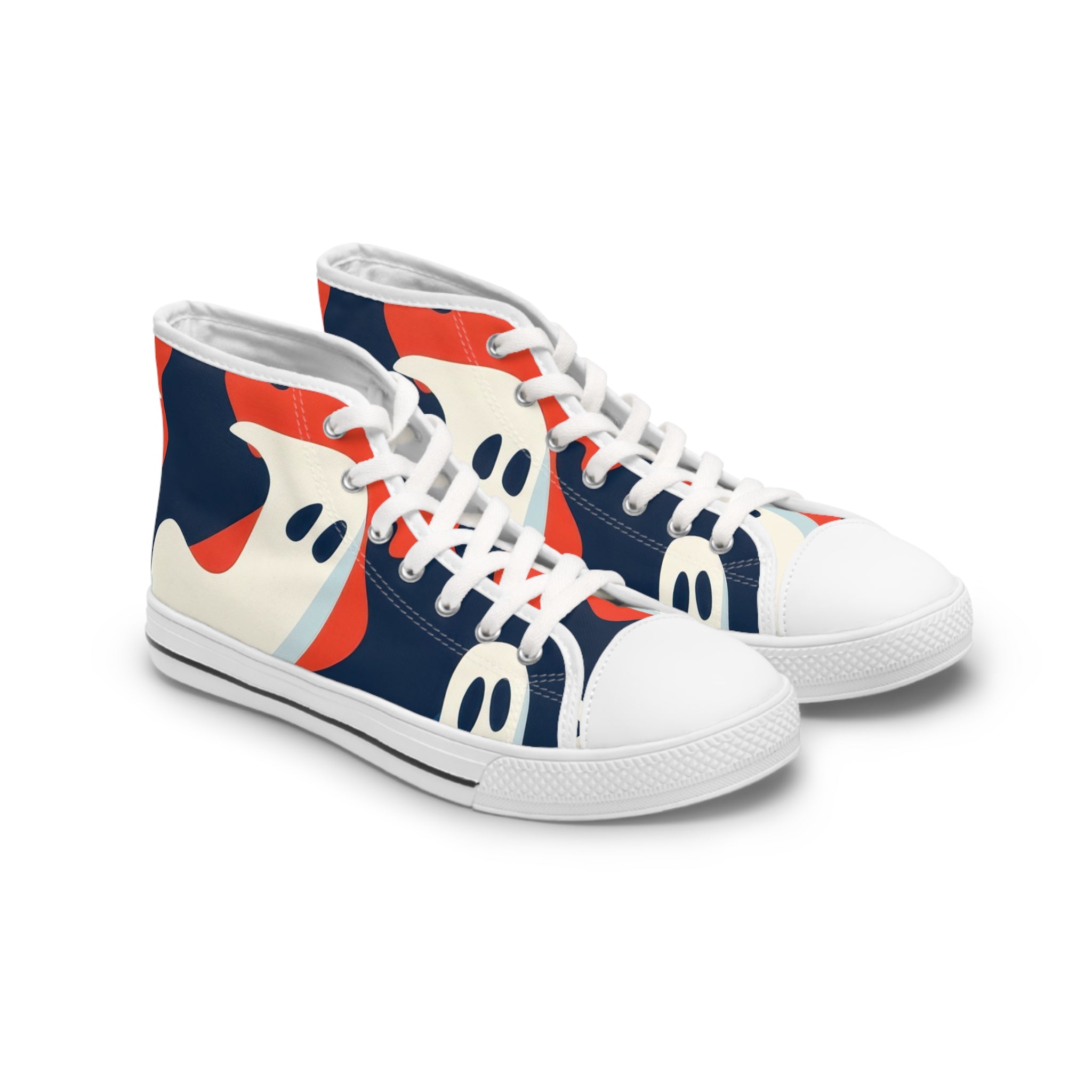 Camo Ghosts Women's High Top Sneakers, Artsulli - Art is Long, Life is Short, Shoes, Size, US 5.5, Color, White sole, , , 17153608987201