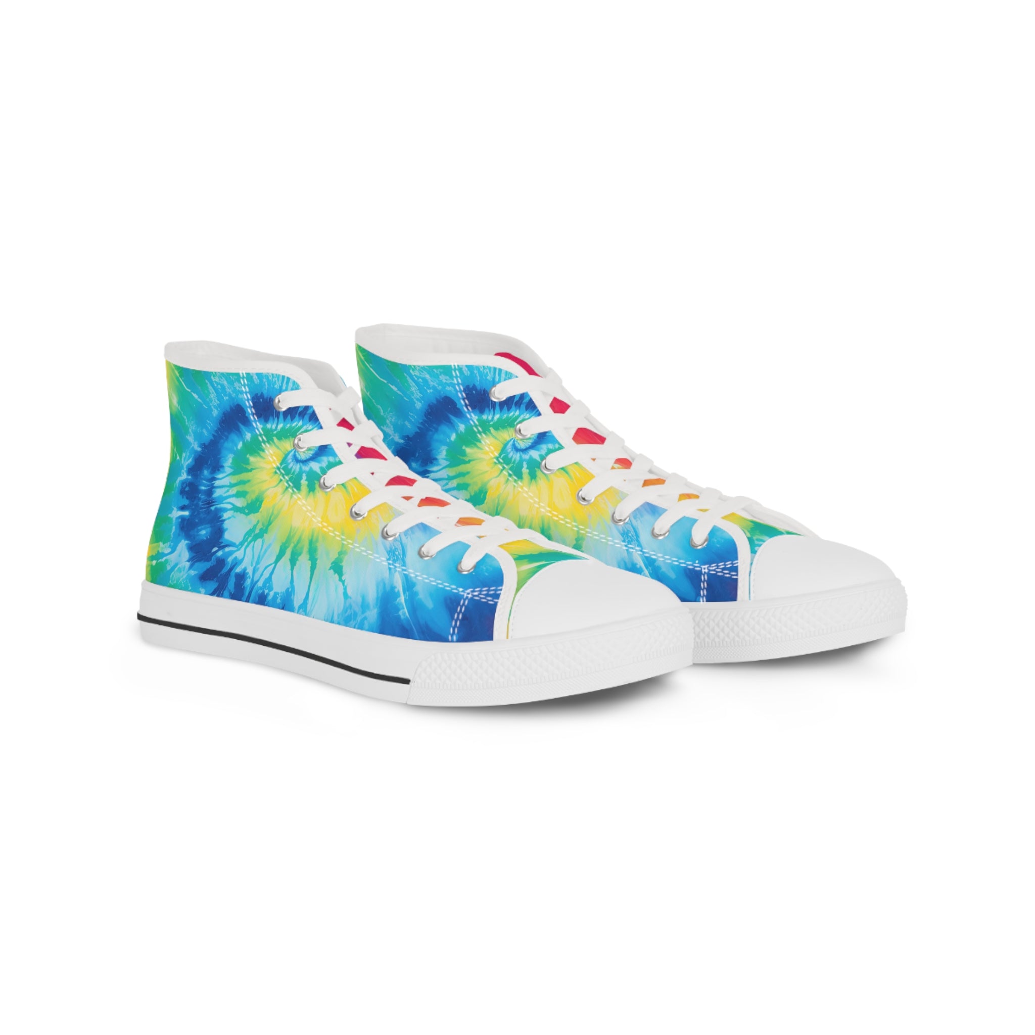Tie Dye II Men's High Top Sneakers, Artsulli - Art is Long, Life is Short, Shoes, Size, US 5, Color, White sole, , , 10669918592750176088