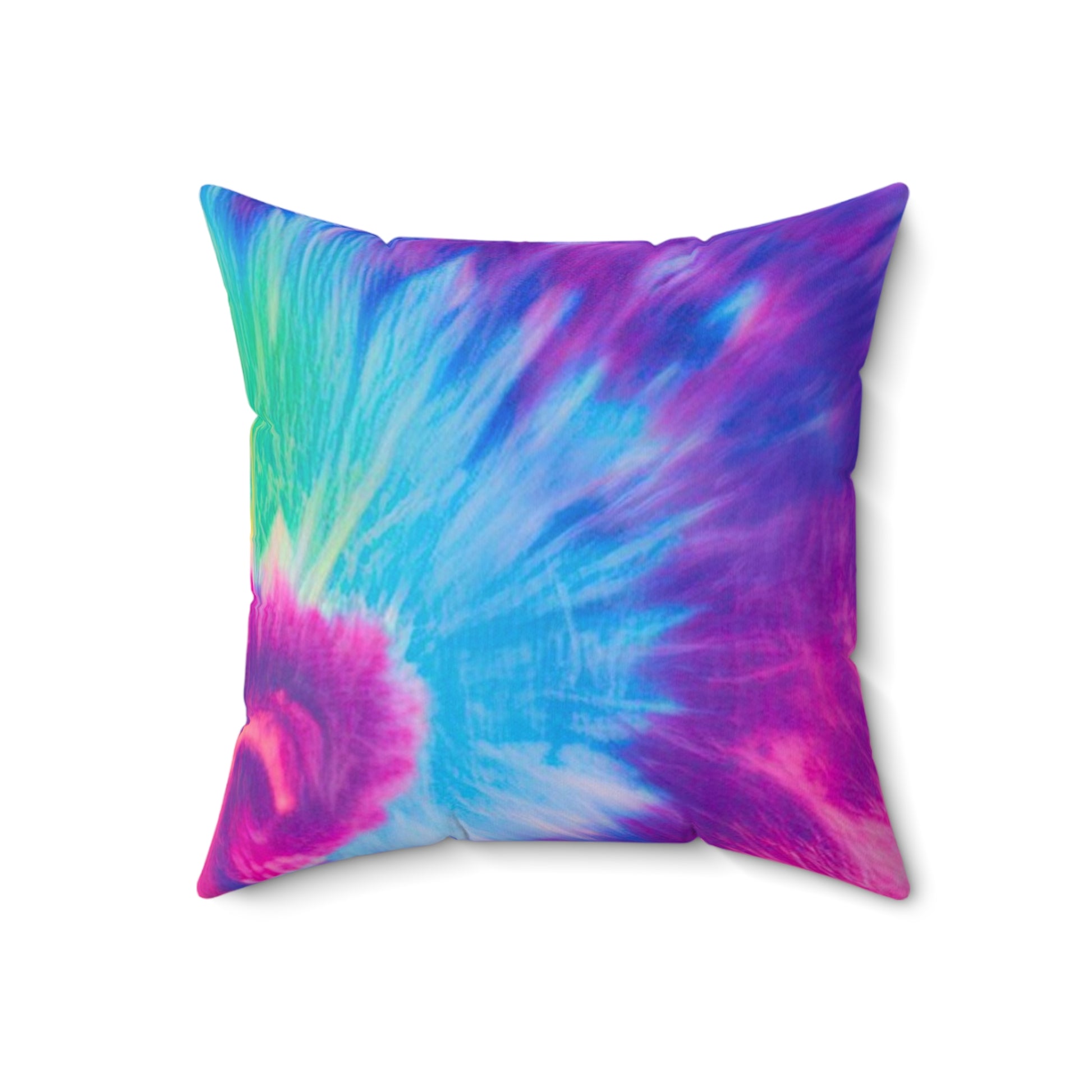 Psychedelic Tie Dye Spun Polyester Square Pillow, Artsulli - Art is Long, Life is Short, Home Decor, , , , , , , 