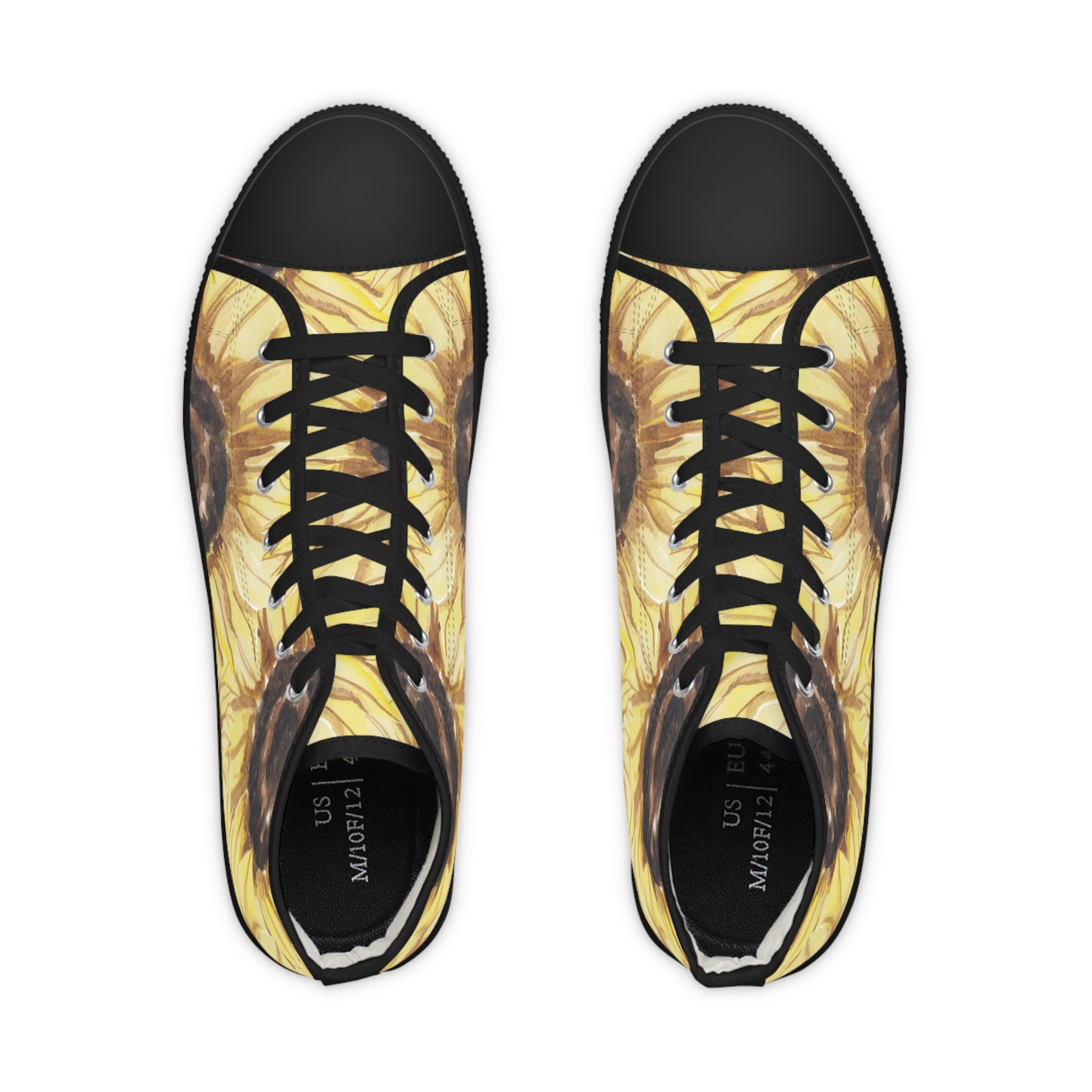 Retro Anime Sunflower Men's High Top Sneakers, Artsulli - Art is Long, Life is Short, Shoes, , , , , , , 