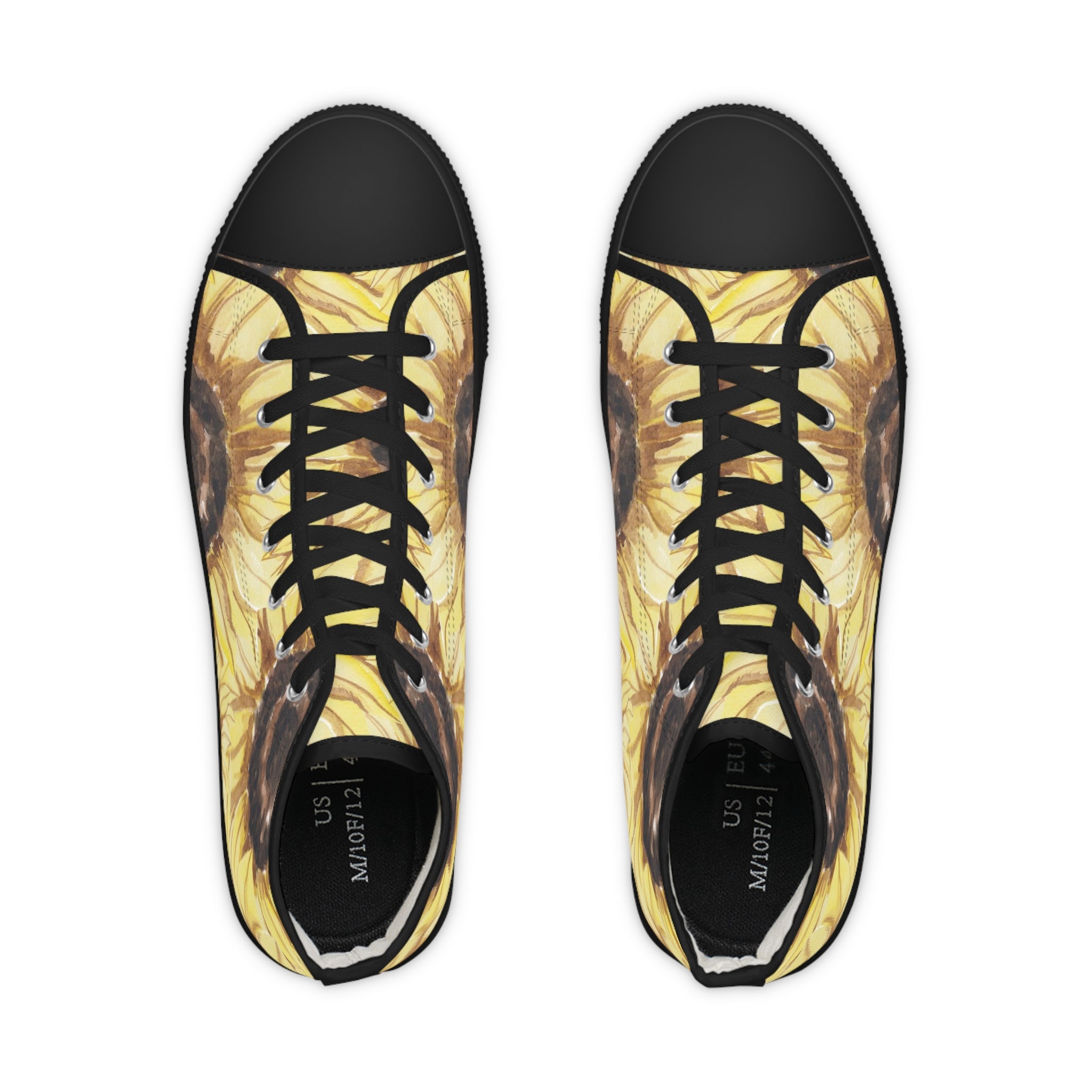 Retro Anime Sunflower Men's High Top Sneakers, Artsulli - Art is Long, Life is Short, Shoes, , , , , , , 