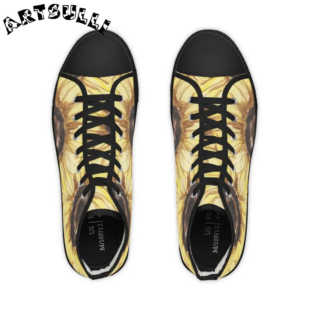 JAKKOUTTHEBXX Retro Anime Sunflower Men’s High Top Sneakers