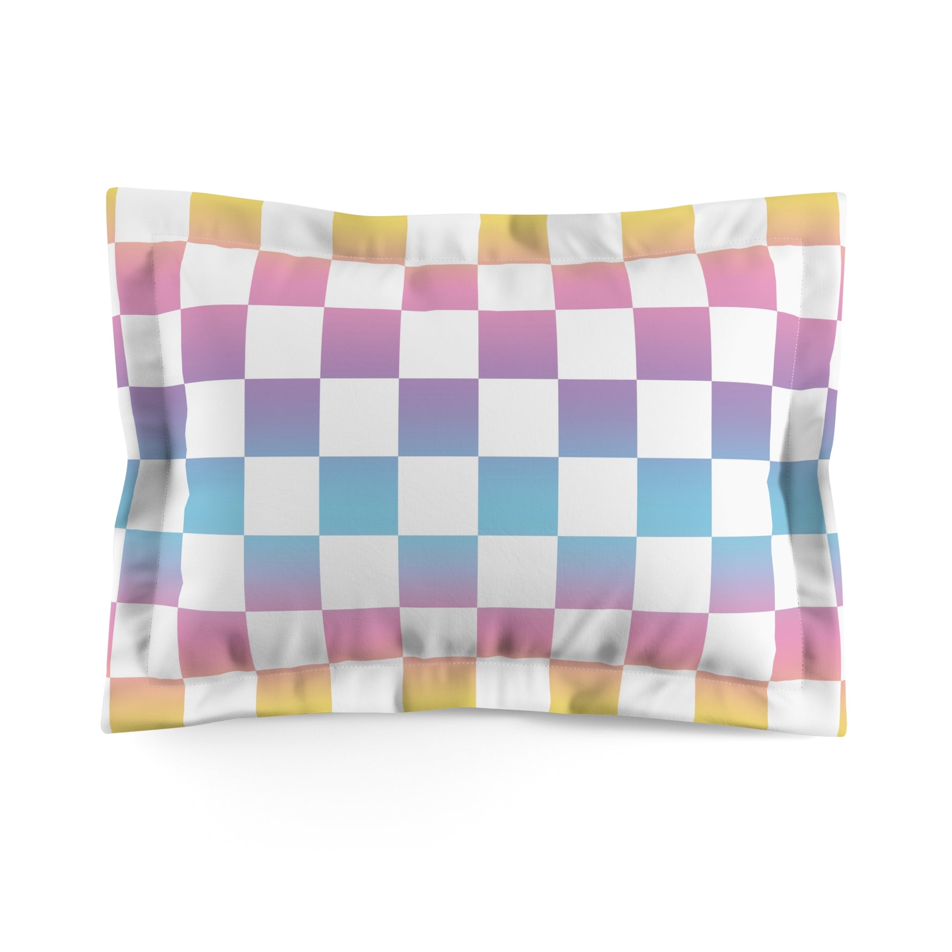 Vaporwave Check Microfiber Pillow Sham, Artsulli - Art is Long, Life is Short, Home Decor, Size, Standard, , , , , 12786344956907214277
