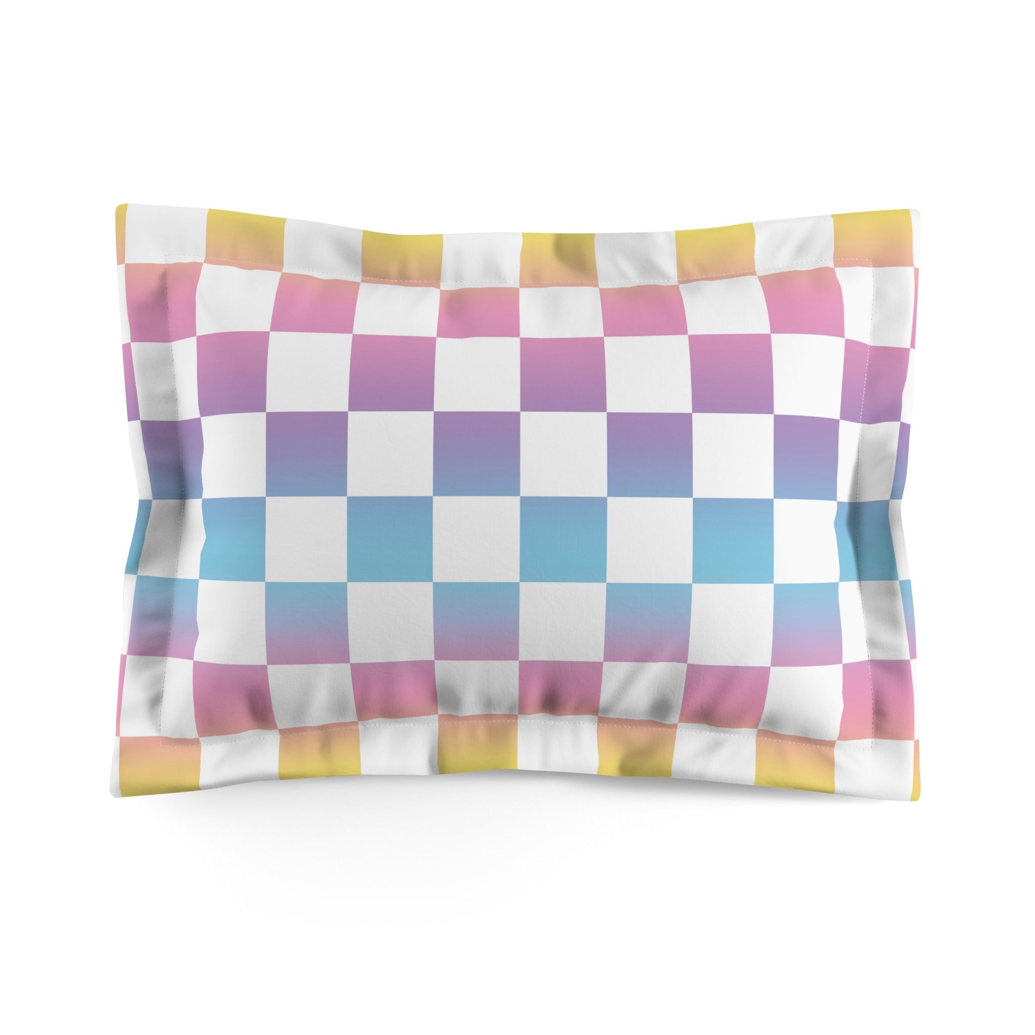 Vaporwave Check Microfiber Pillow Sham, Artsulli - Art is Long, Life is Short, Home Decor, Size, Standard, , , , , 12786344956907214277