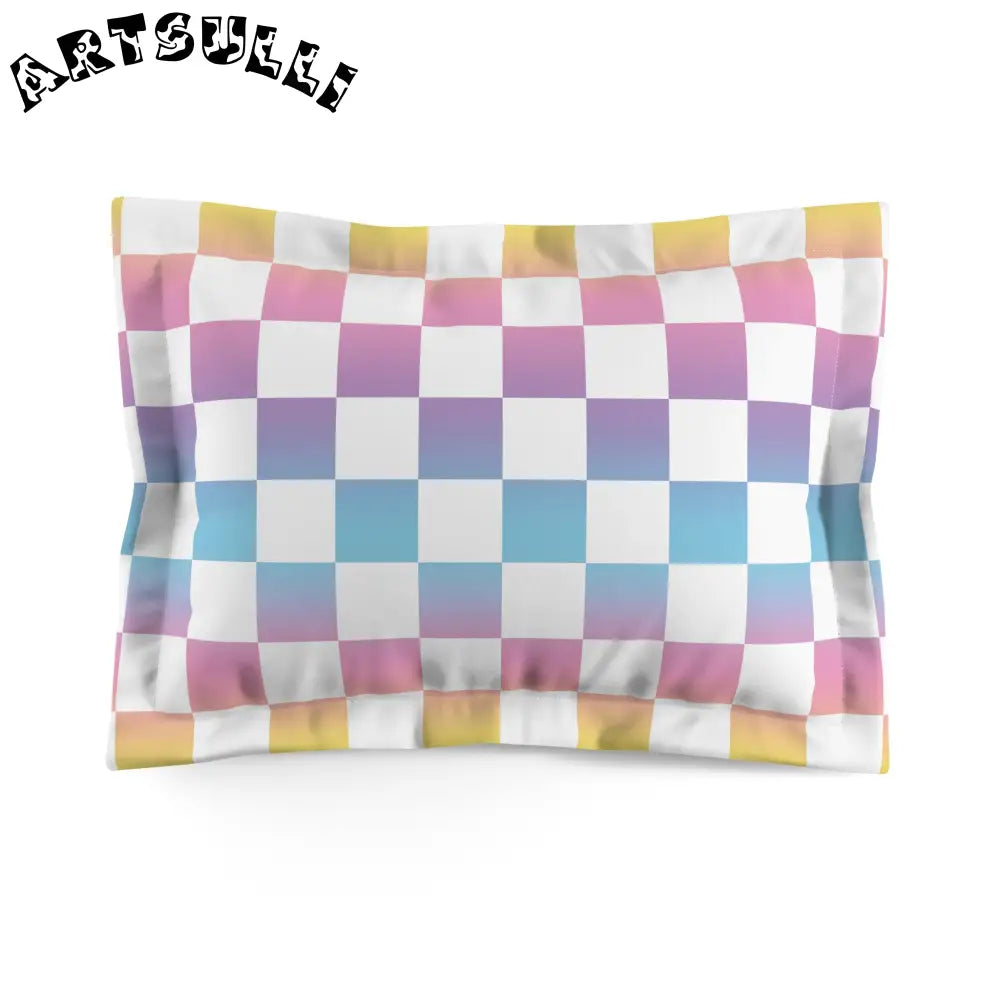 JAKKOUTTHEBXX Vaporwave Check Microfiber Pillow Sham JAKKOUTTHEBXX