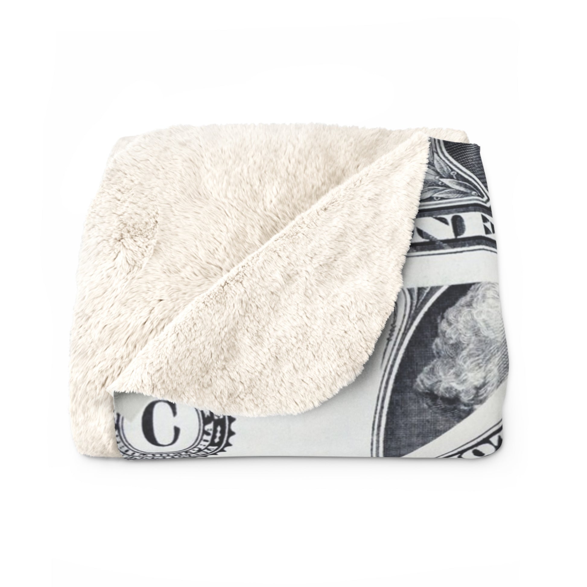 Money Collage Sherpa Fleece Blanket, Artsulli - Art is Long, Life is Short, Home Decor, , , , , , , 