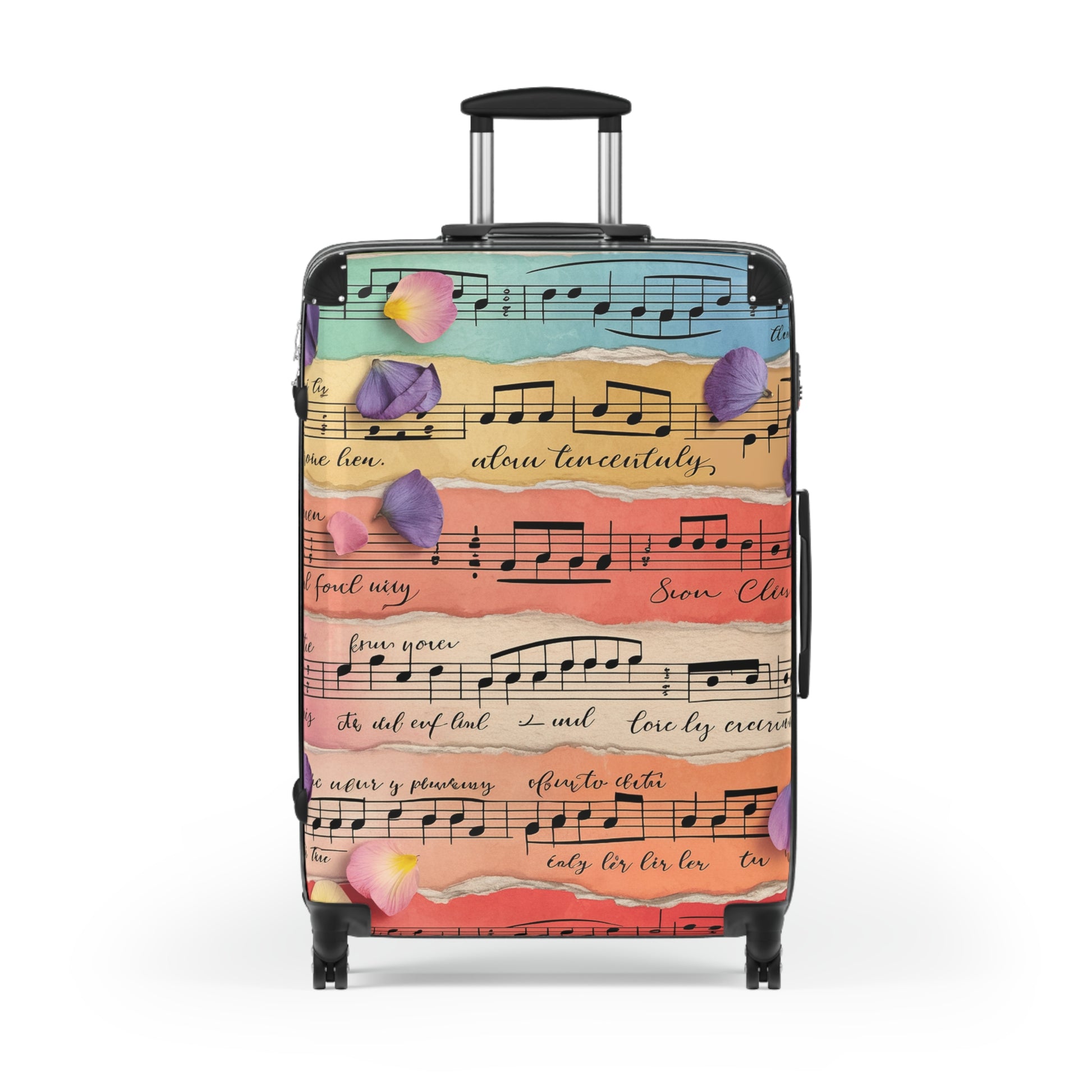 Torn Type Beat Sheet Music Multi-Color Suitcase, Artsulli - Art is Long, Life is Short, Bags, , , , , , , 