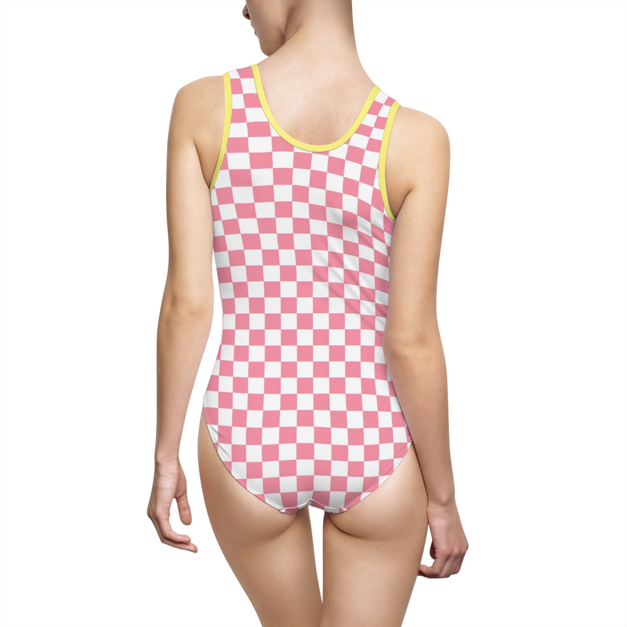 Brigandine Checkered Scene Women's Classic One-Piece Swimsuit (AOP)