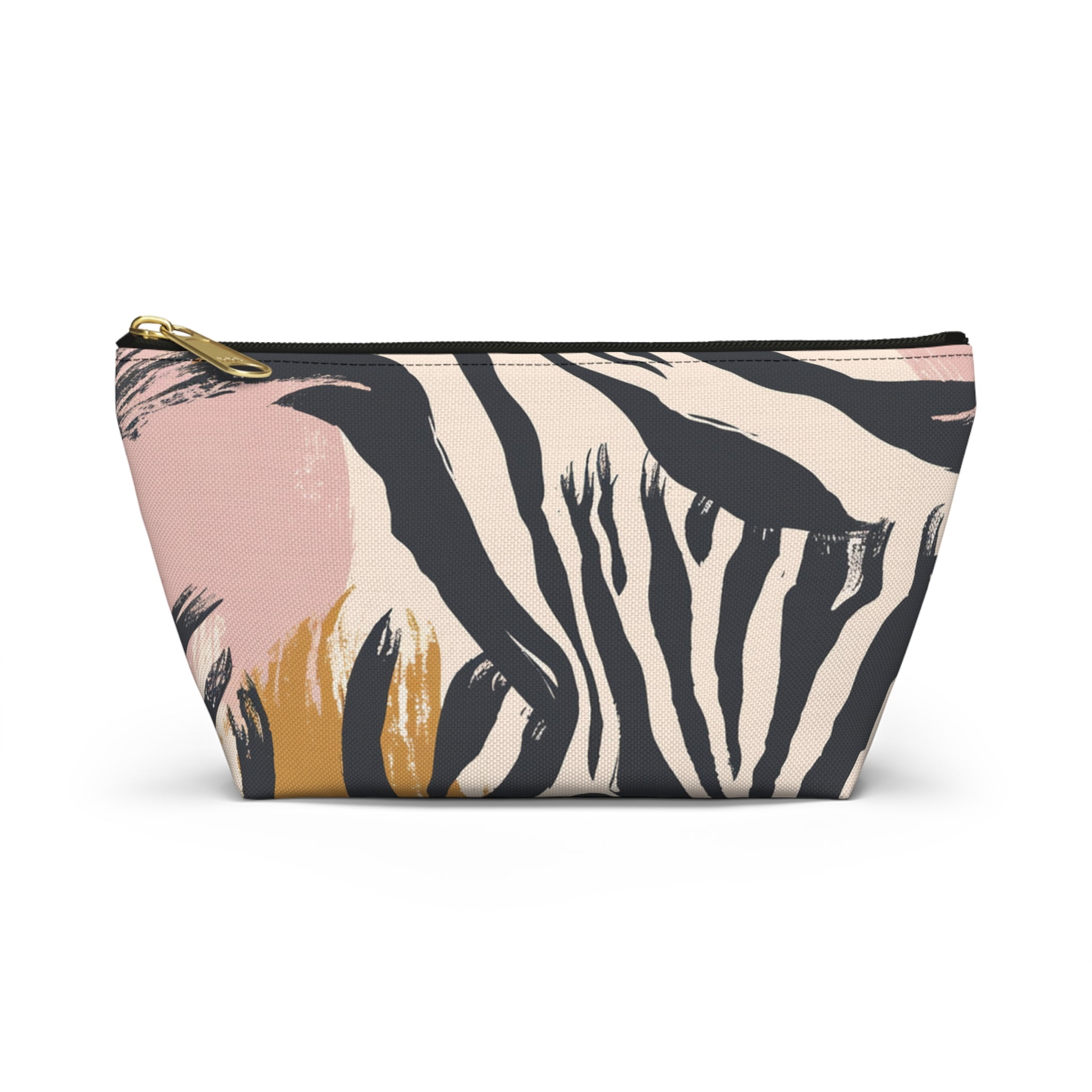Zebra Brush Strokes Accessory Pouch w T-bottom, Artsulli - Art is Long, Life is Short, Bags, Size, Small, Color, Black zipper, , , 17510239592445