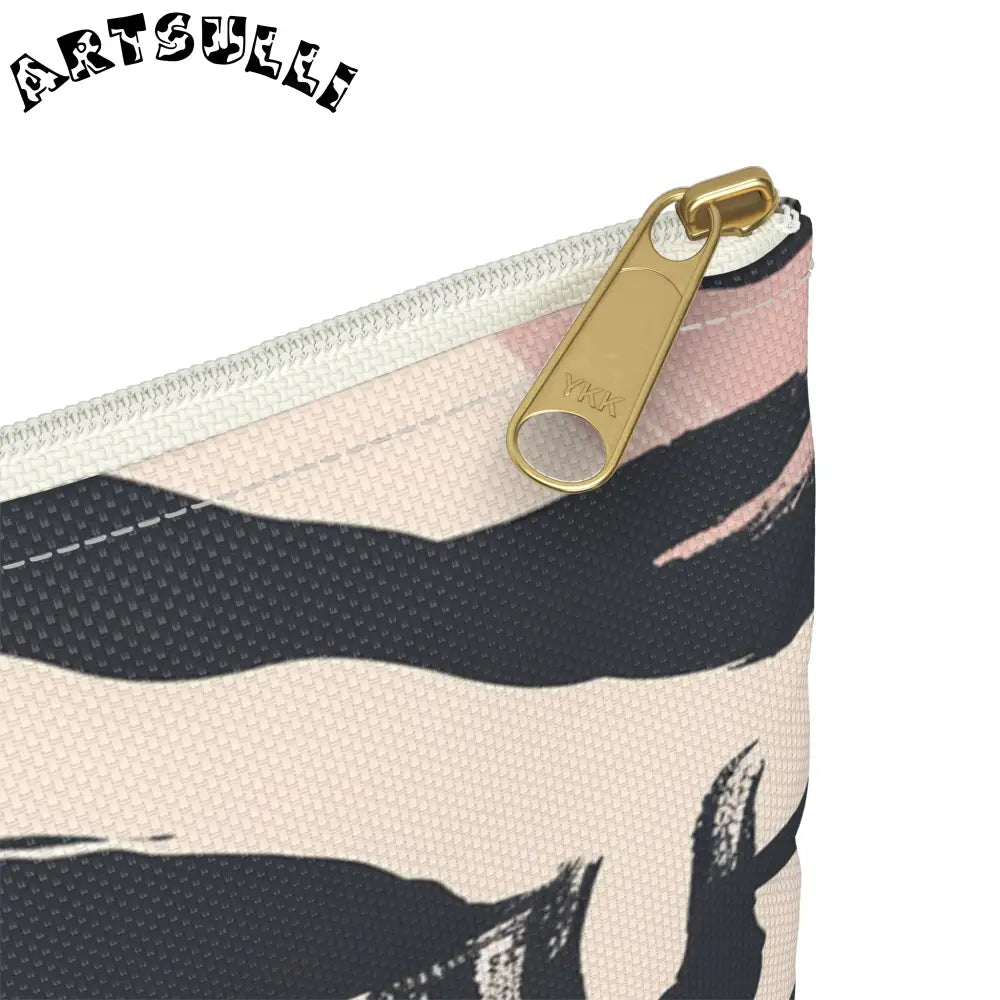 JAKKOUTTHEBXX Abstract Zebra Art Printed Clutch Bag Black Beige Pink